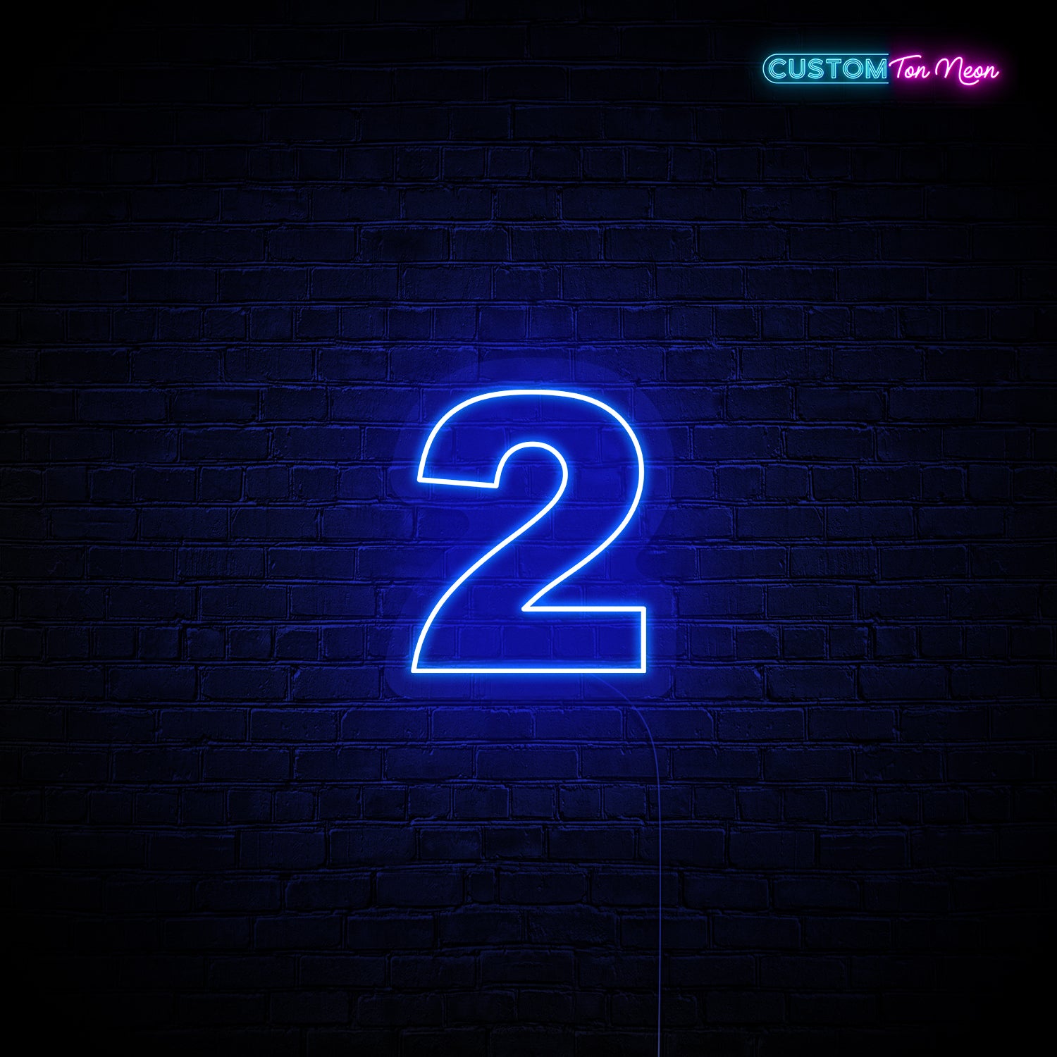 Enseigne néon chiffre 2