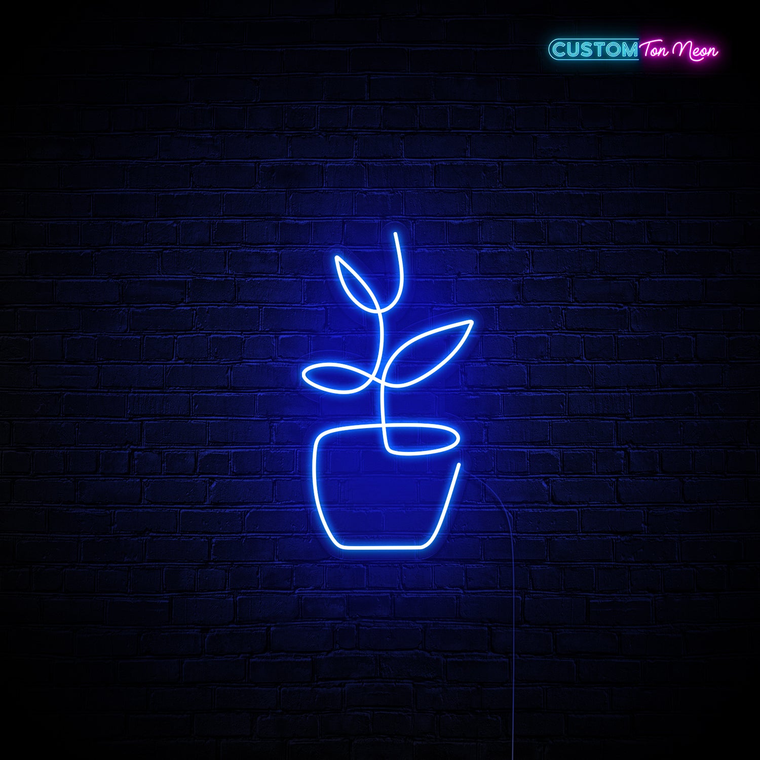 Enseigne néon pot de fleurs