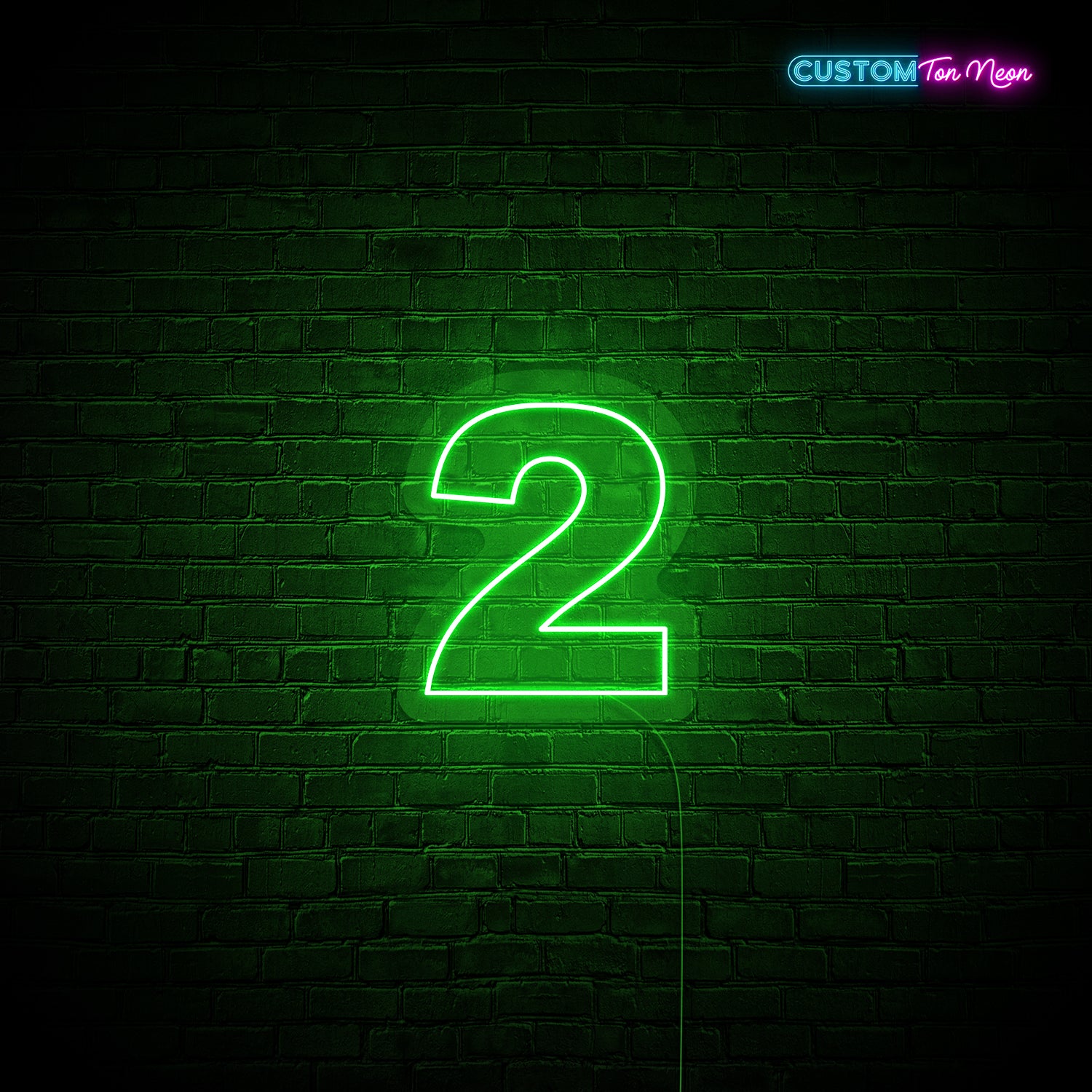 Enseigne néon chiffre 2