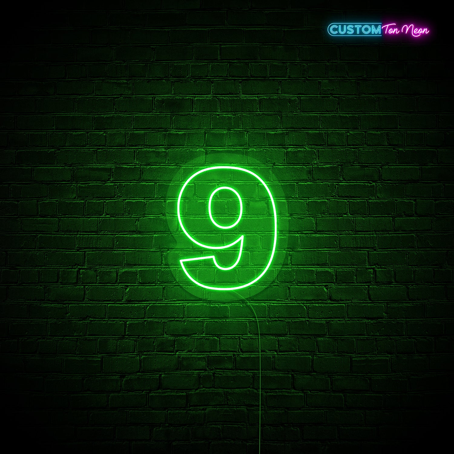 Enseigne néon chiffre 9