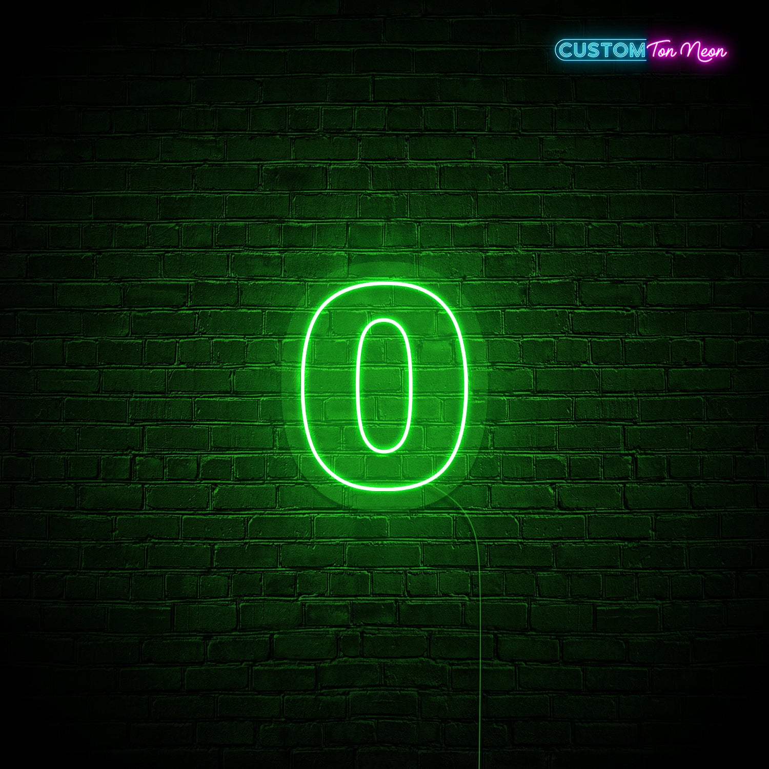 Enseigne néon chiffre 0