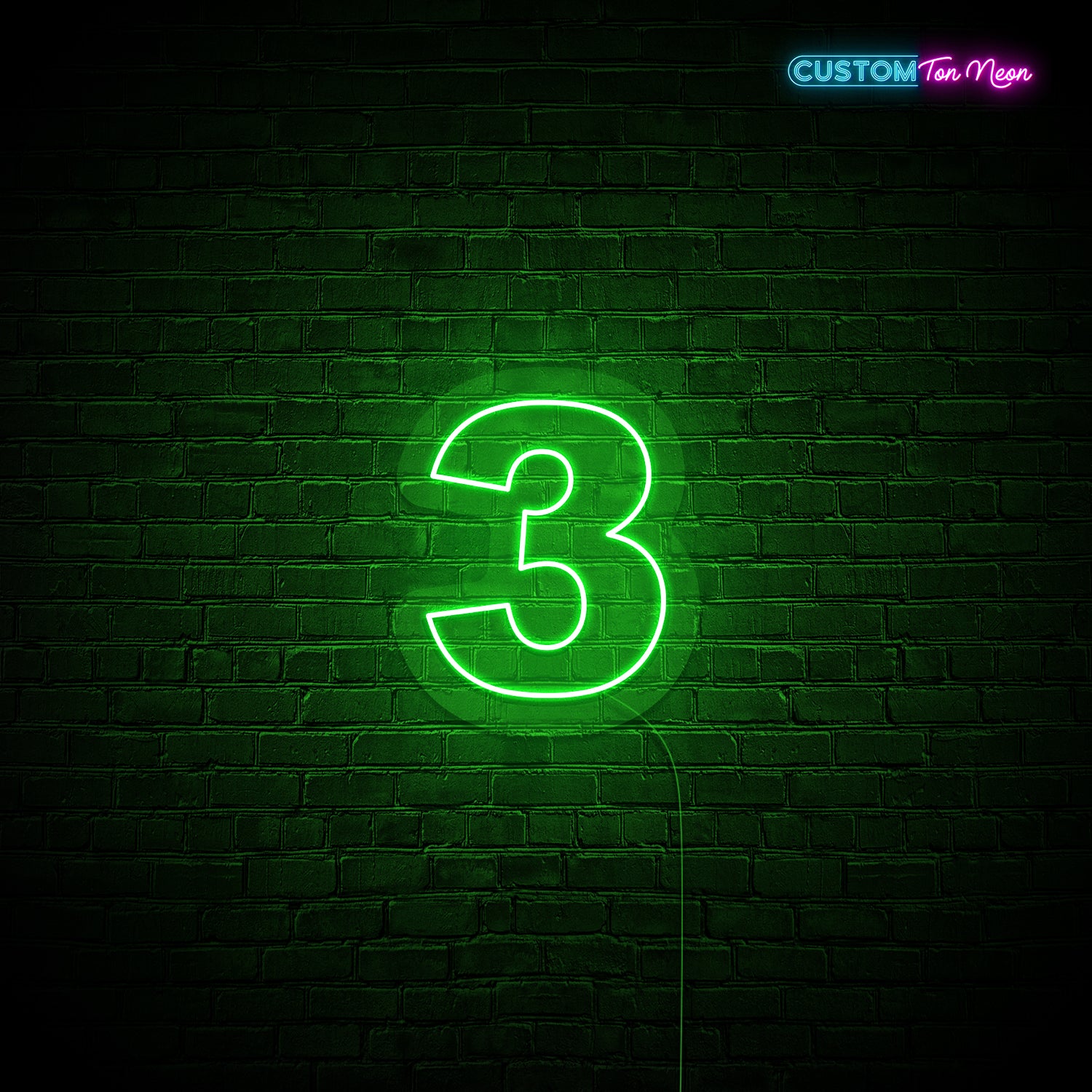 Enseigne néon chiffre 3