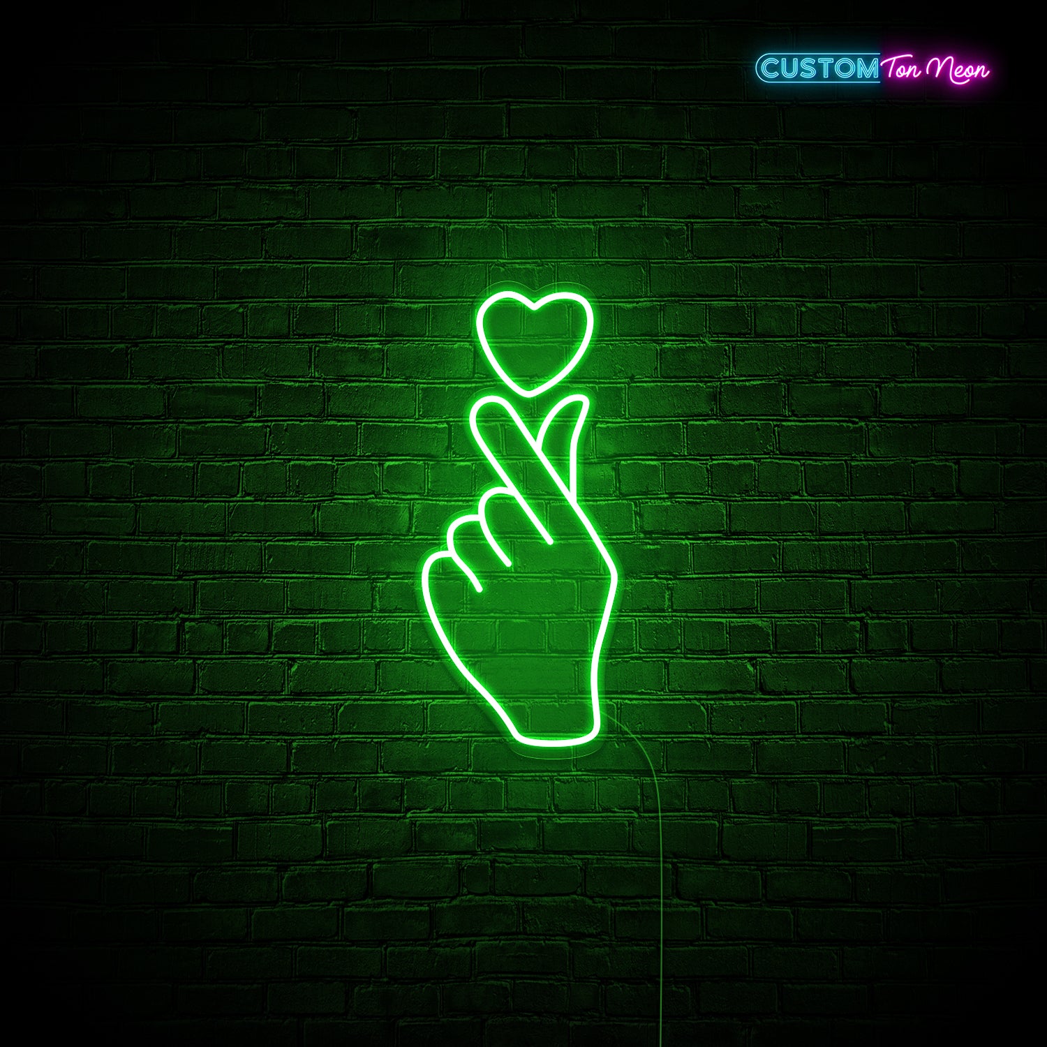 Enseigne néon main d'amour