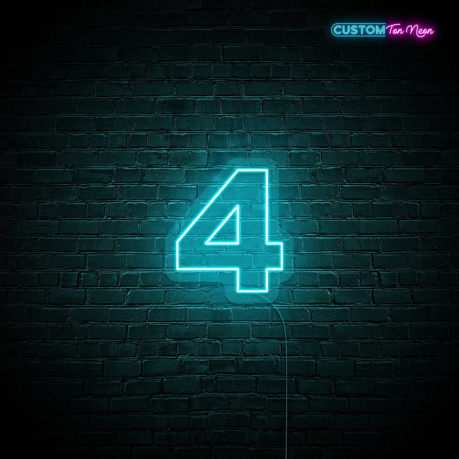 Enseigne néon chiffre 4