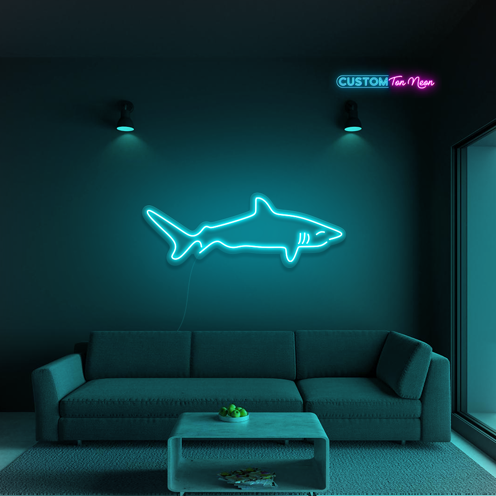 Enseigne néon requin