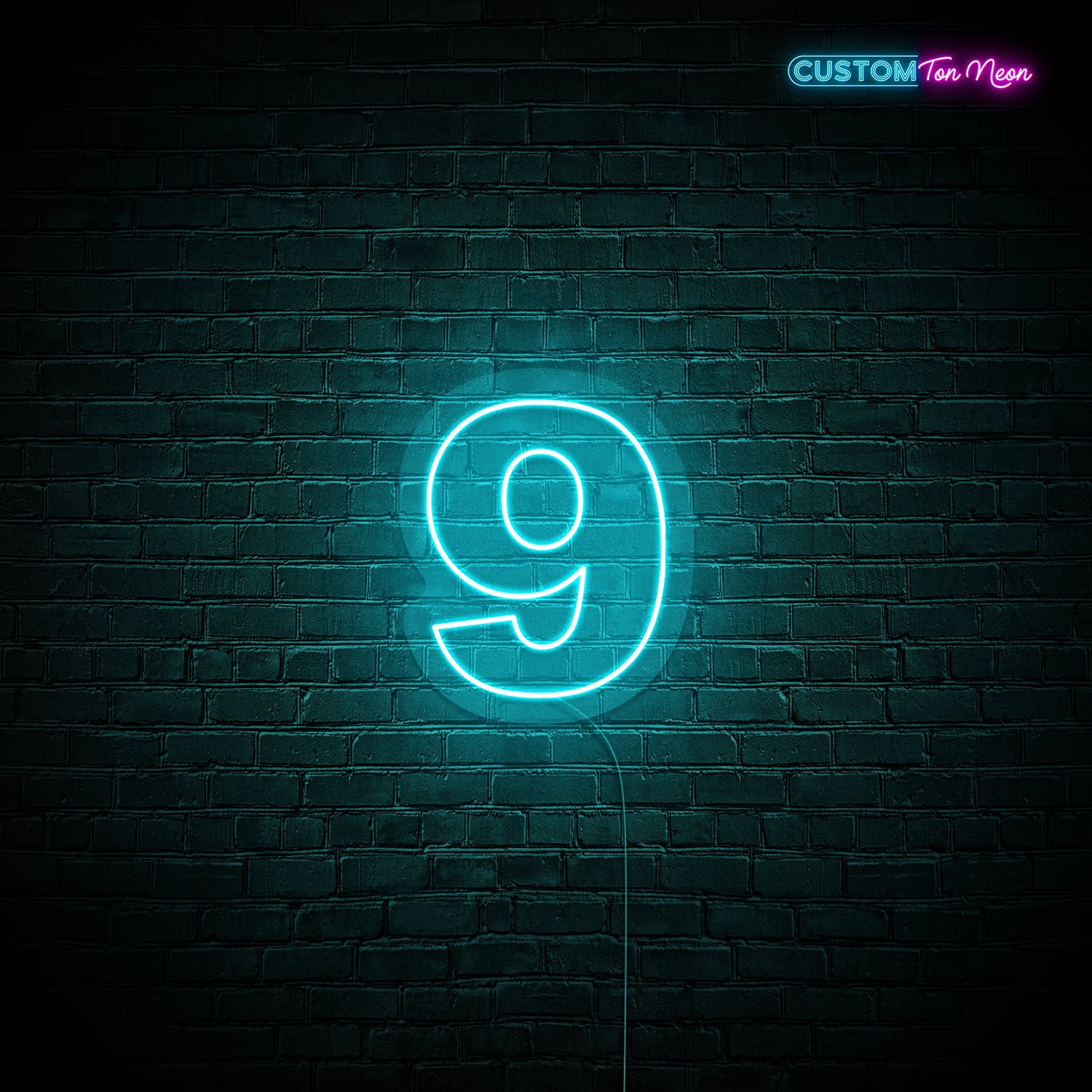 Enseigne néon chiffre 9