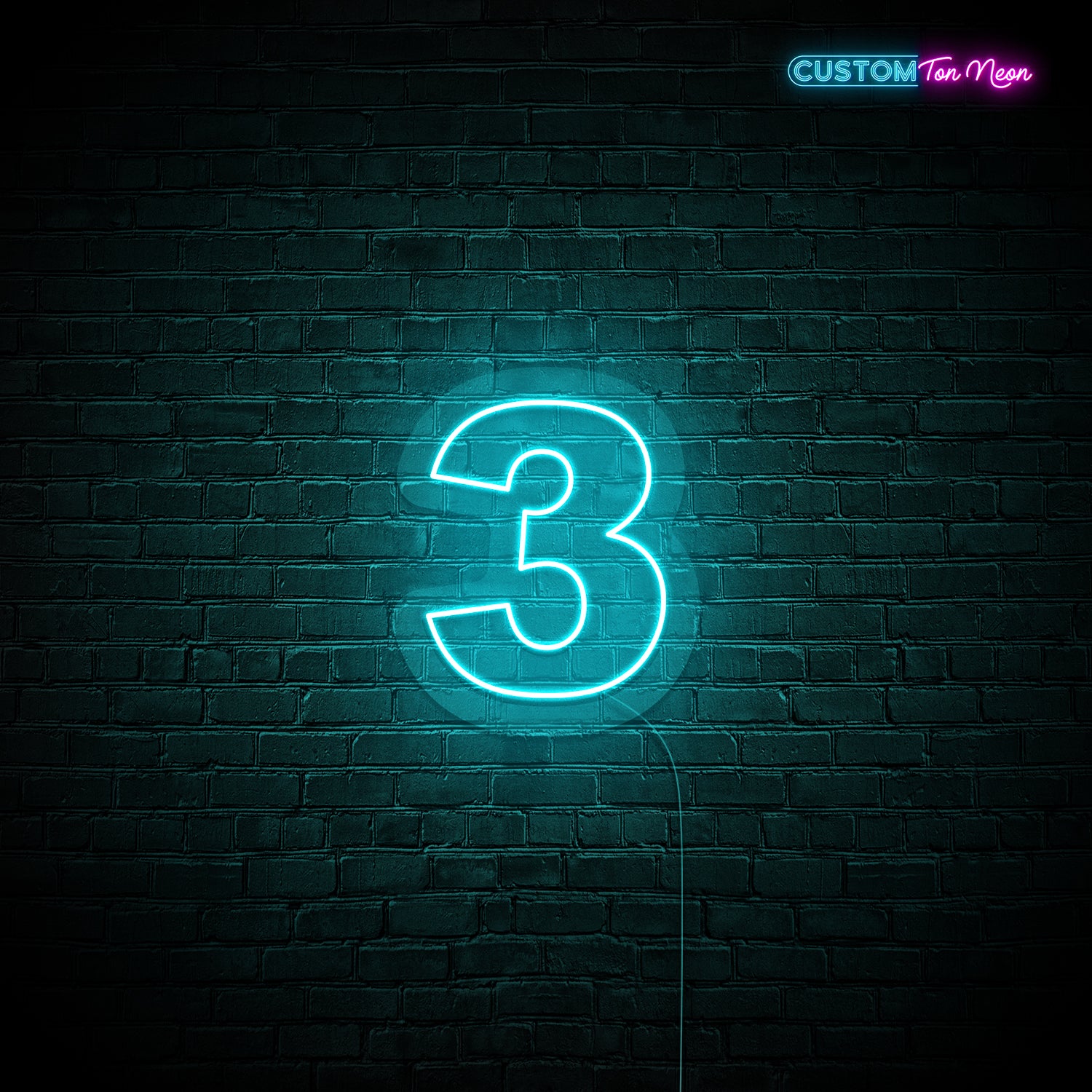 Enseigne néon chiffre 3