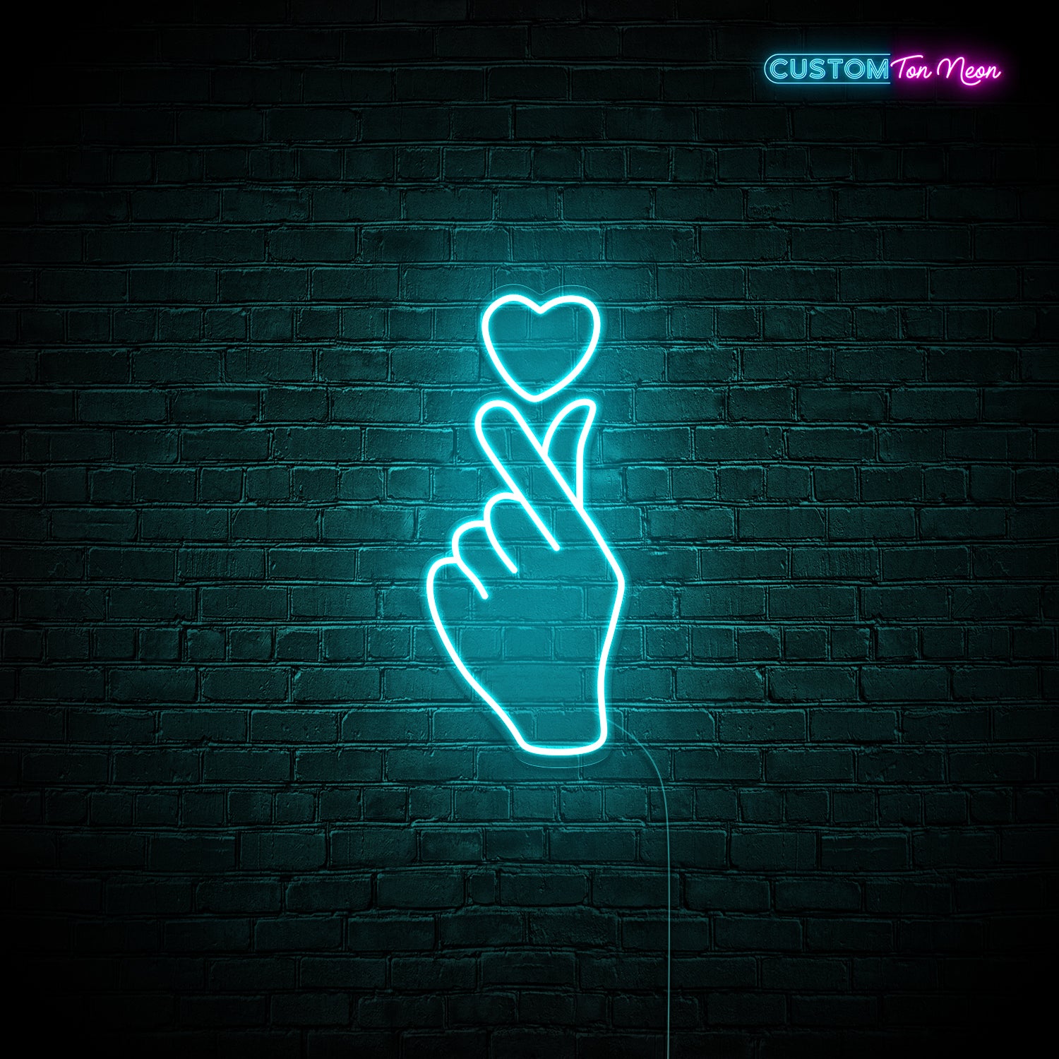Enseigne néon main d'amour