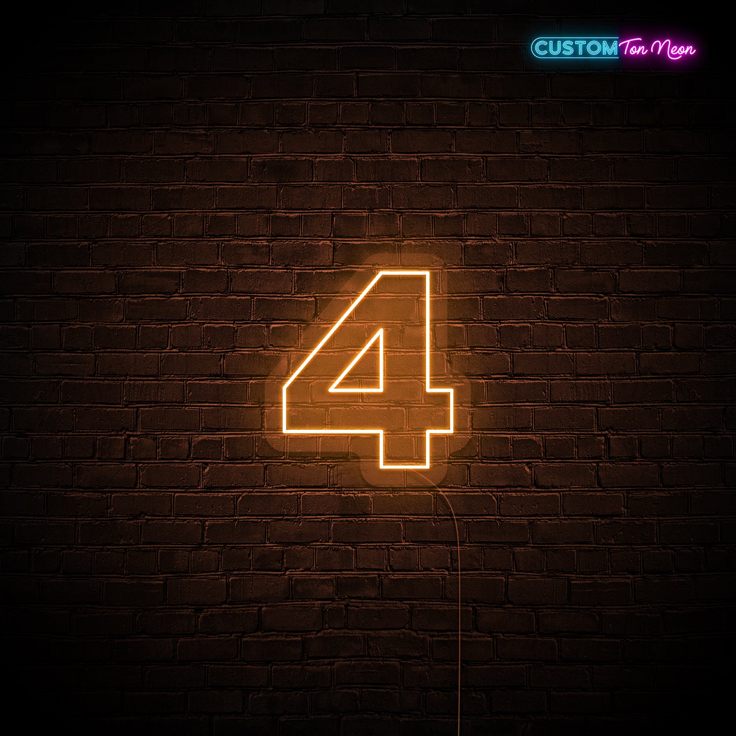 Enseigne néon chiffre 4