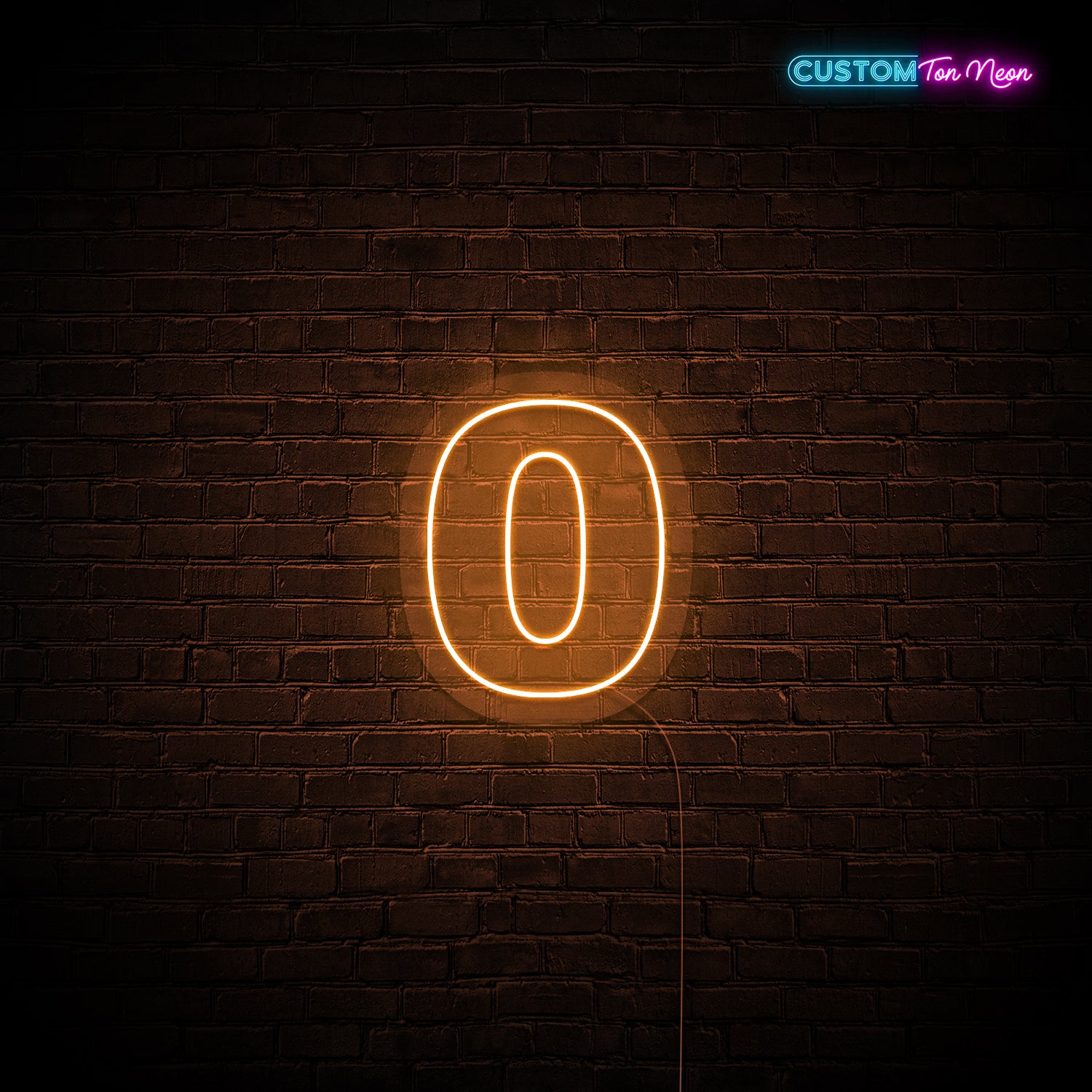 Enseigne néon chiffre 0