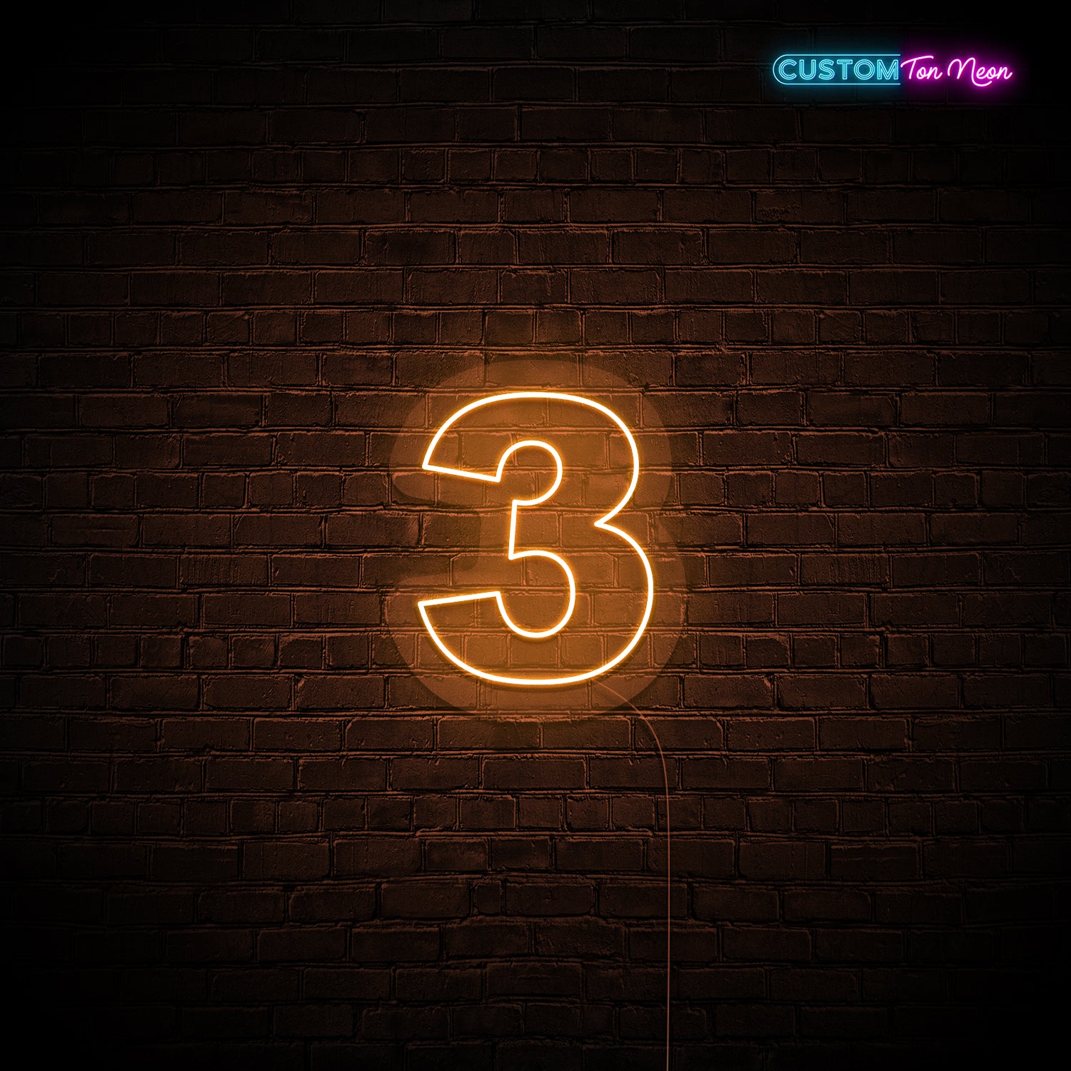 Enseigne néon chiffre 3