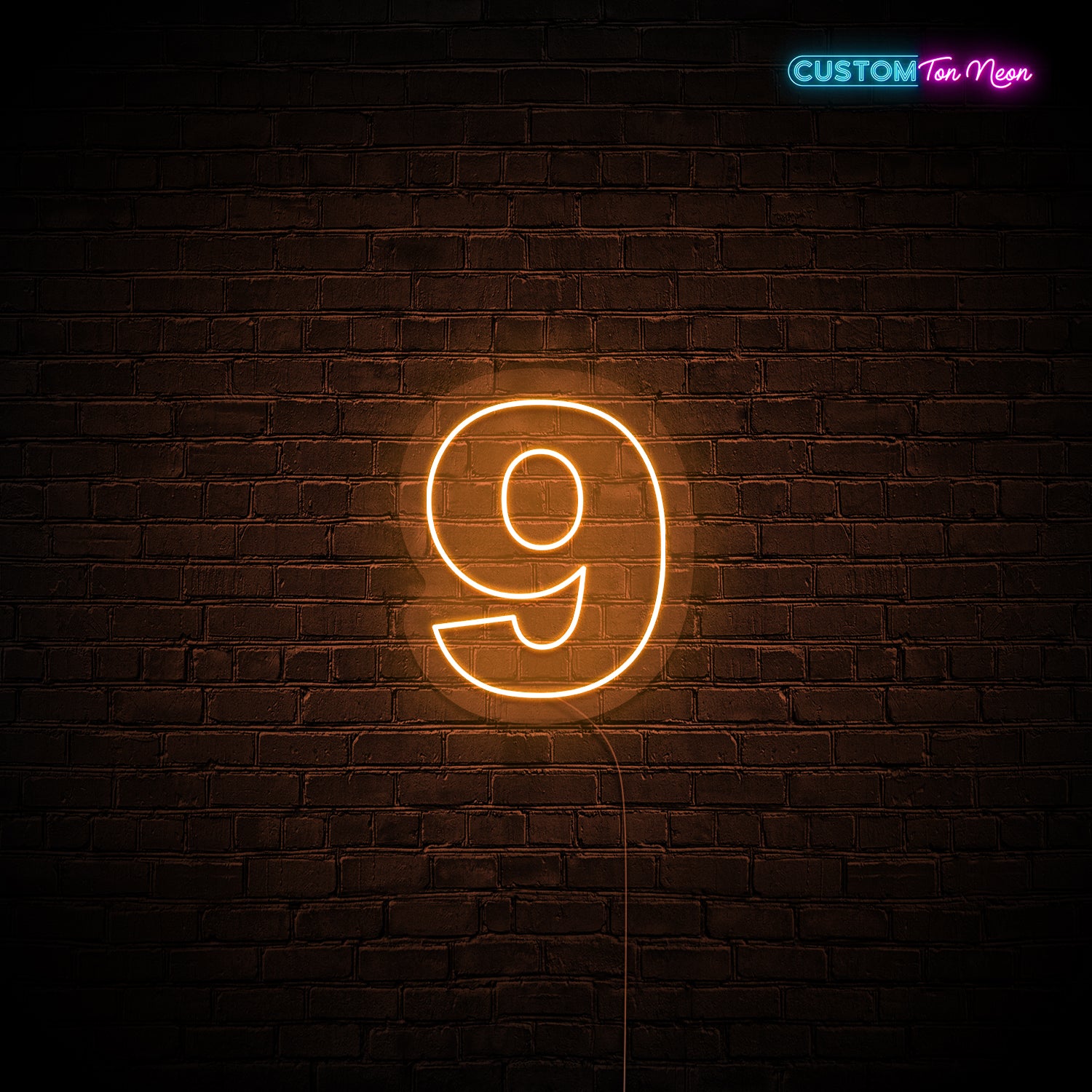Enseigne néon chiffre 9