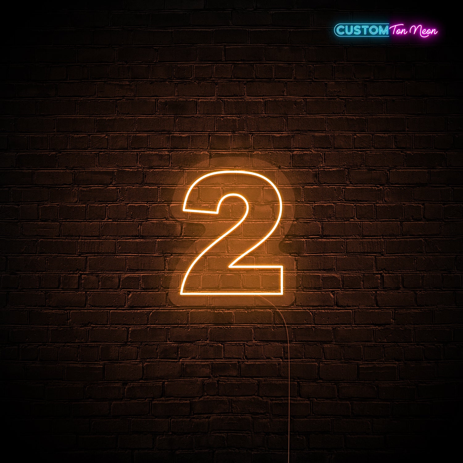 Enseigne néon chiffre 2