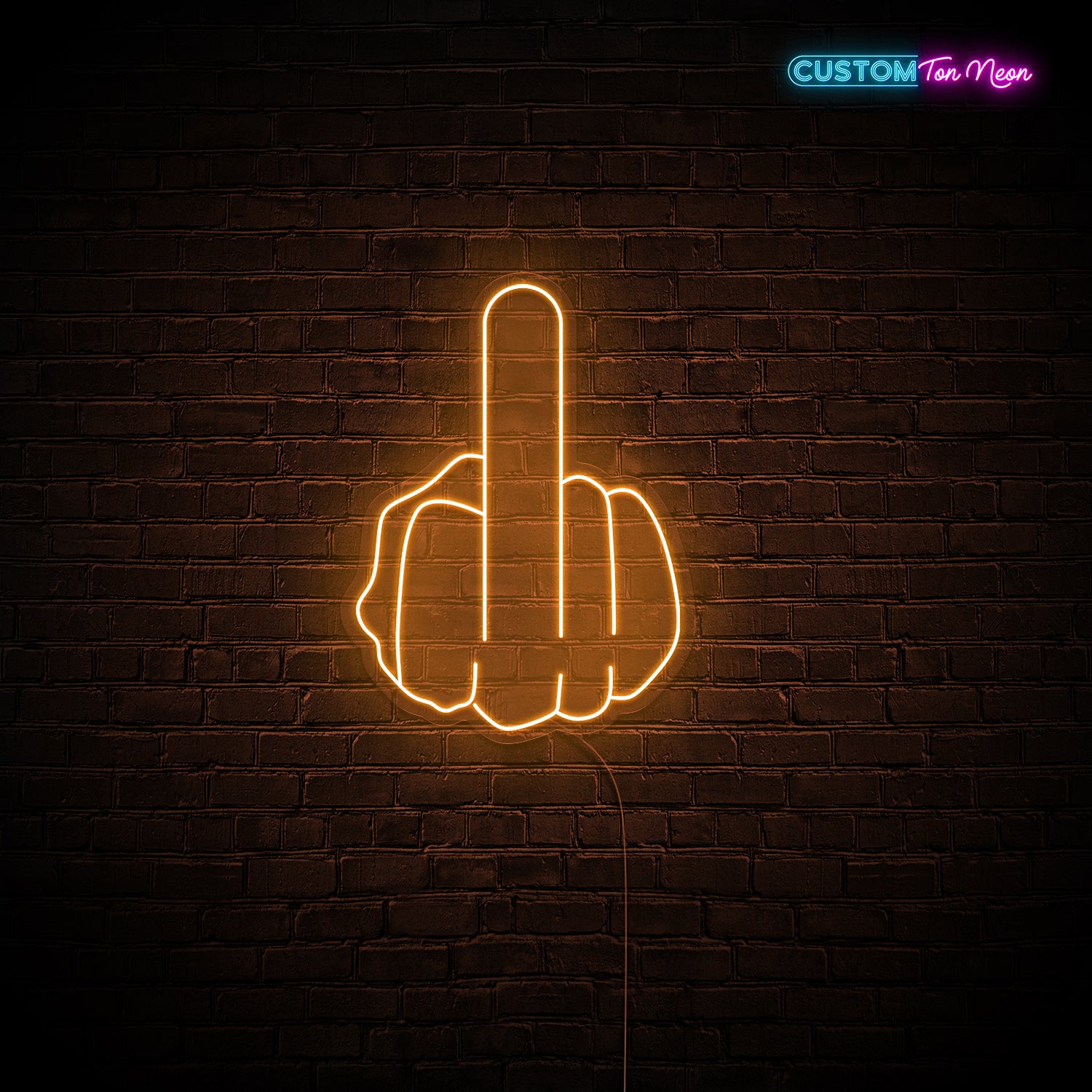 Enseigne néon doigt d'honneur