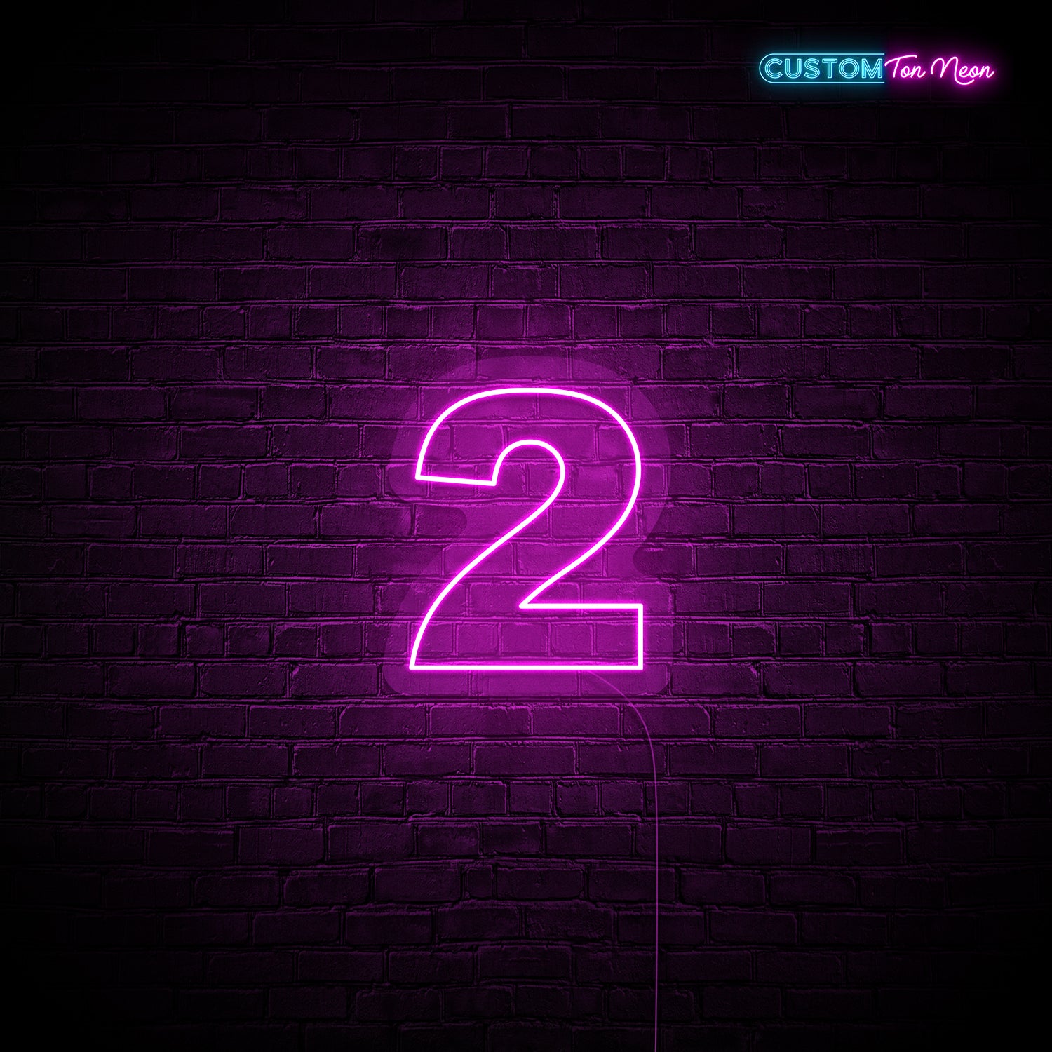 Enseigne néon chiffre 2