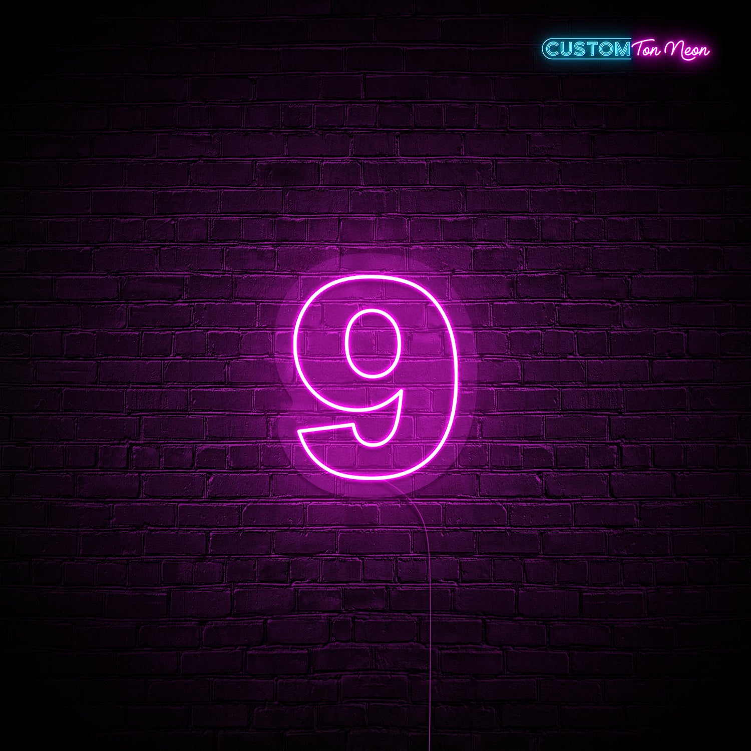 Enseigne néon chiffre 9
