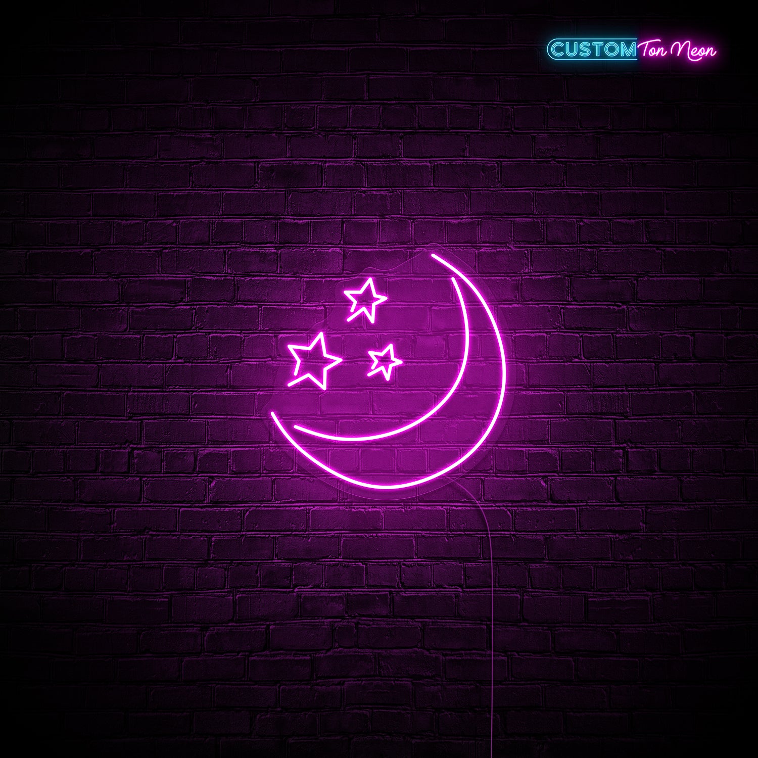 Enseigne néon Moon and star