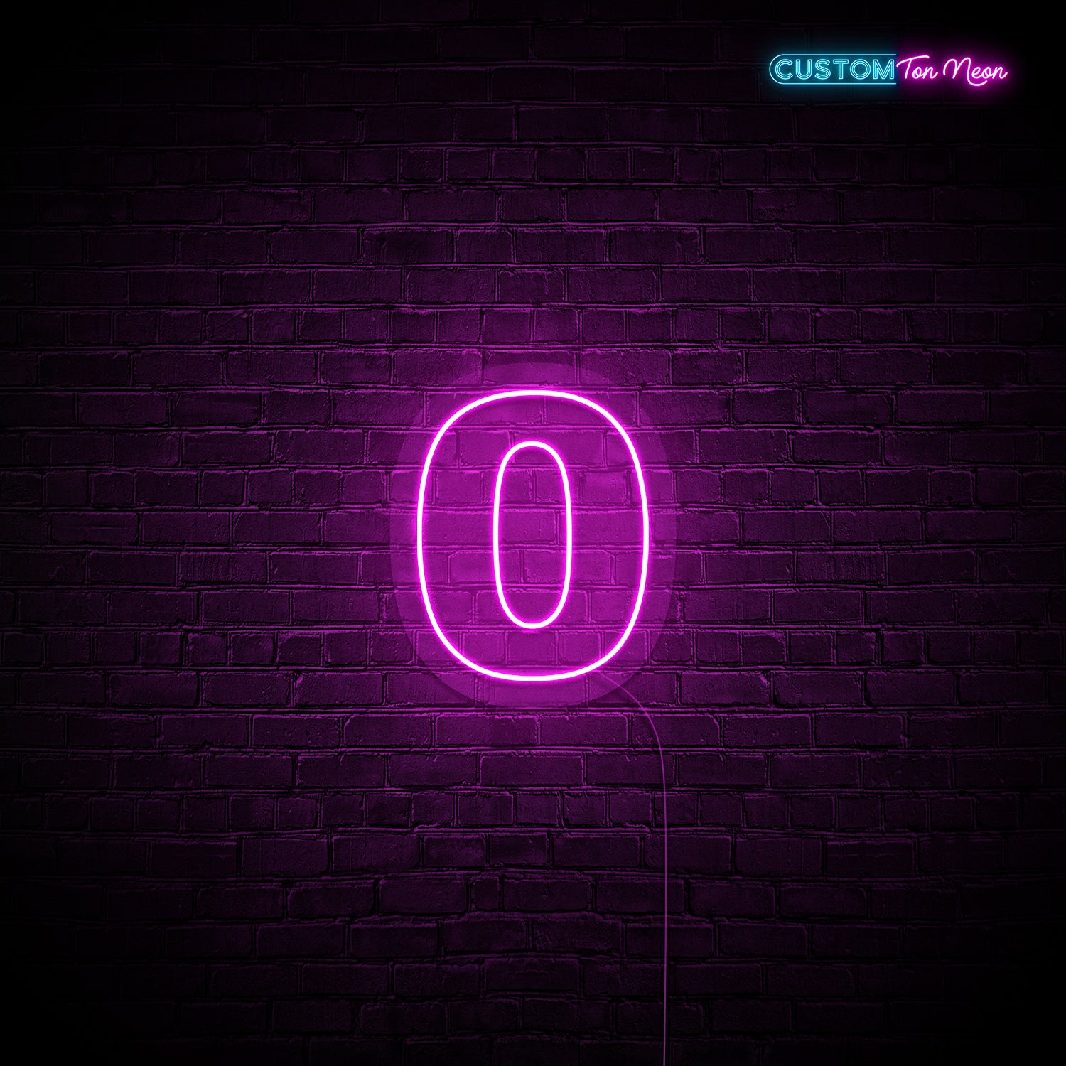 Enseigne néon chiffre 0