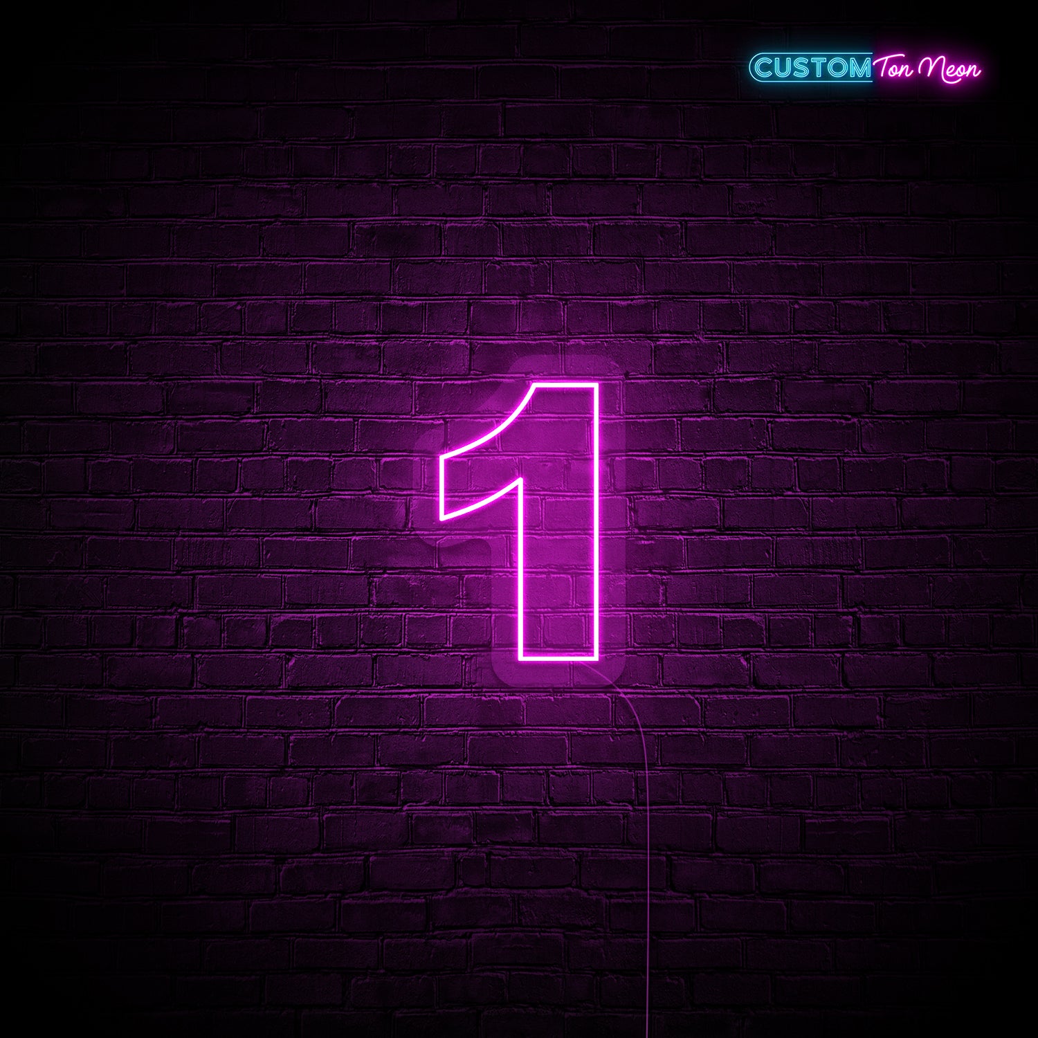 Enseigne néon chiffre 1
