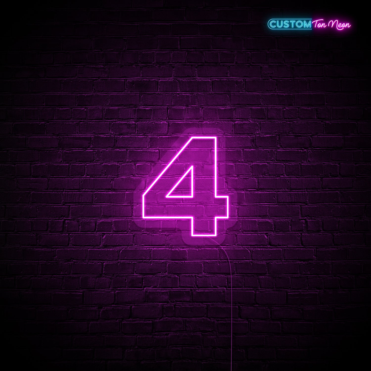 Enseigne néon chiffre 4