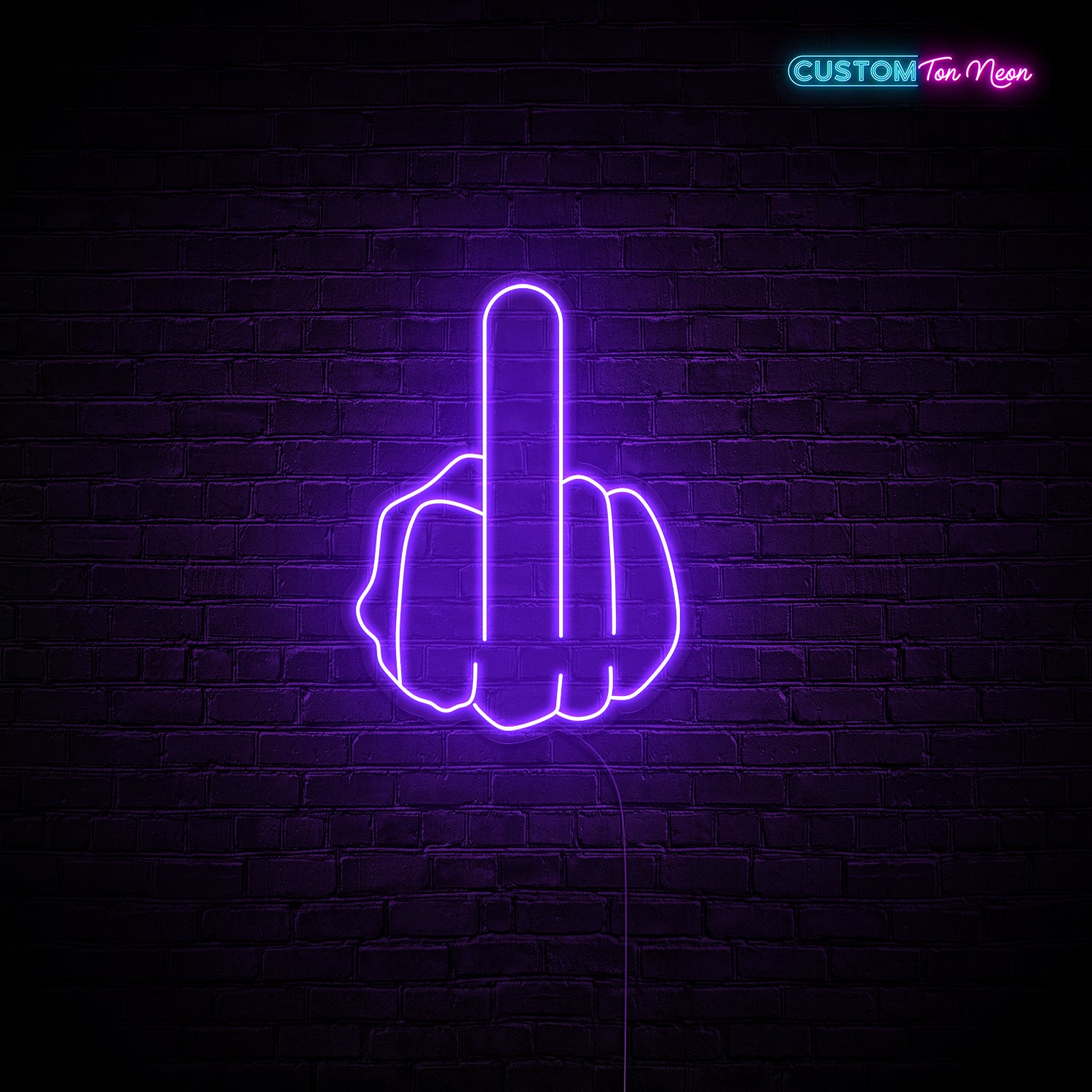 Enseigne néon doigt d'honneur