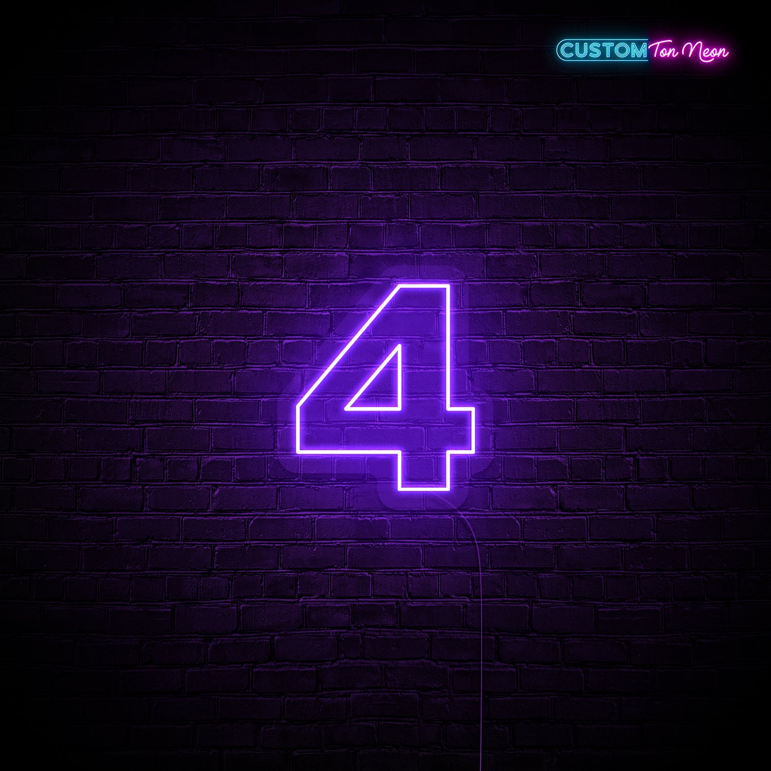 Enseigne néon chiffre 4