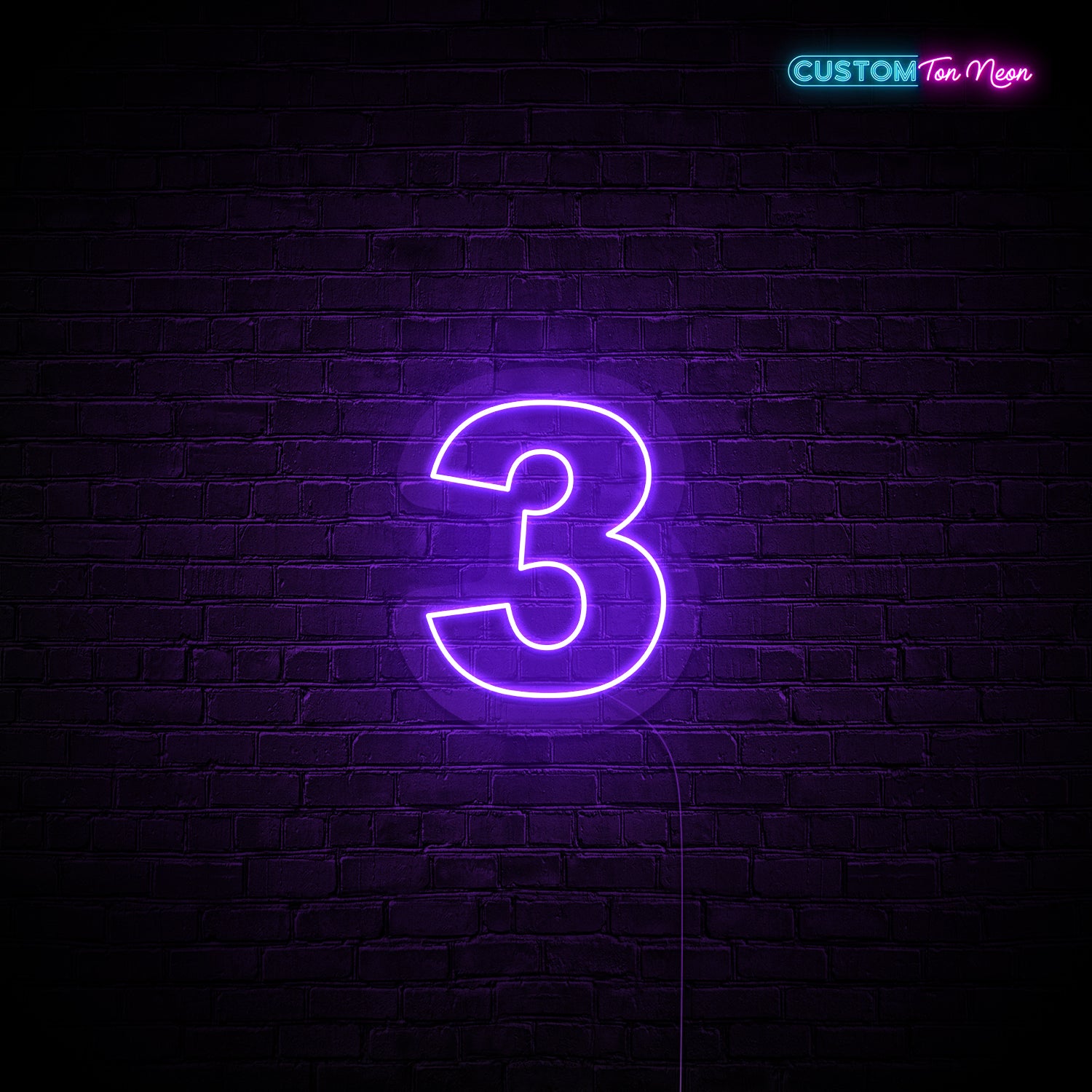 Enseigne néon chiffre 3