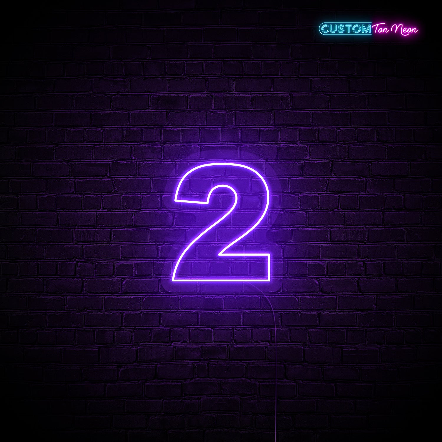 Enseigne néon chiffre 2