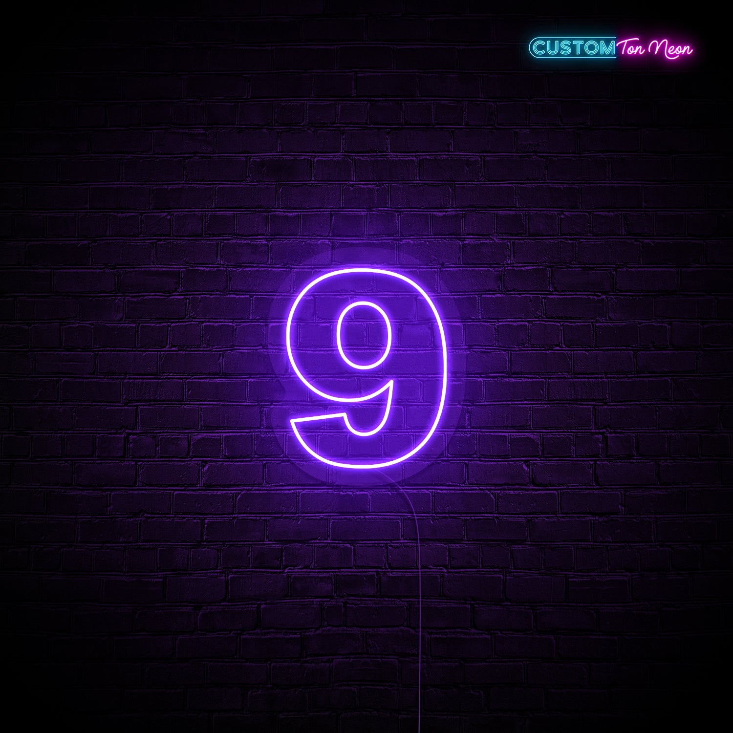 Enseigne néon chiffre 9