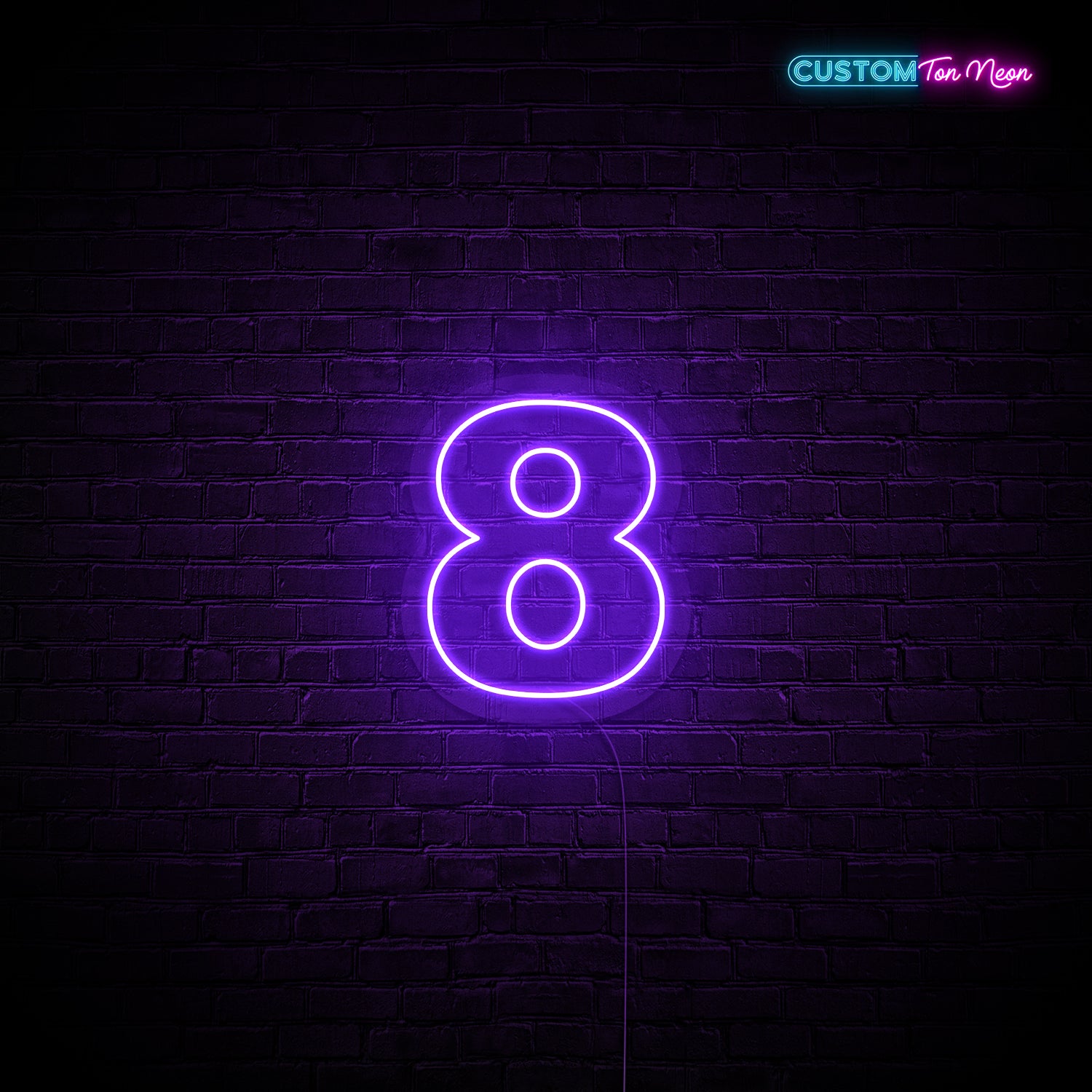 Enseigne néon chiffre 8