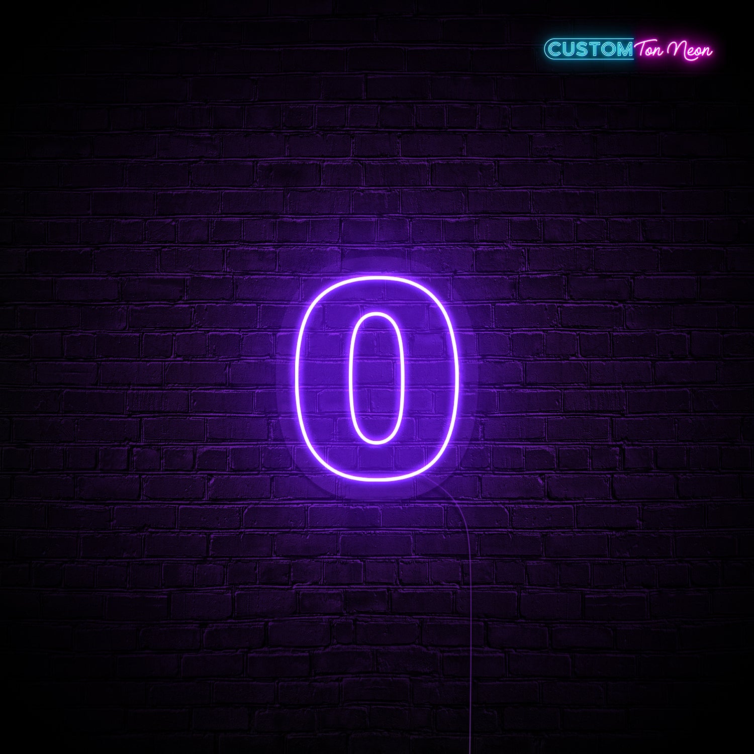 Enseigne néon chiffre 0