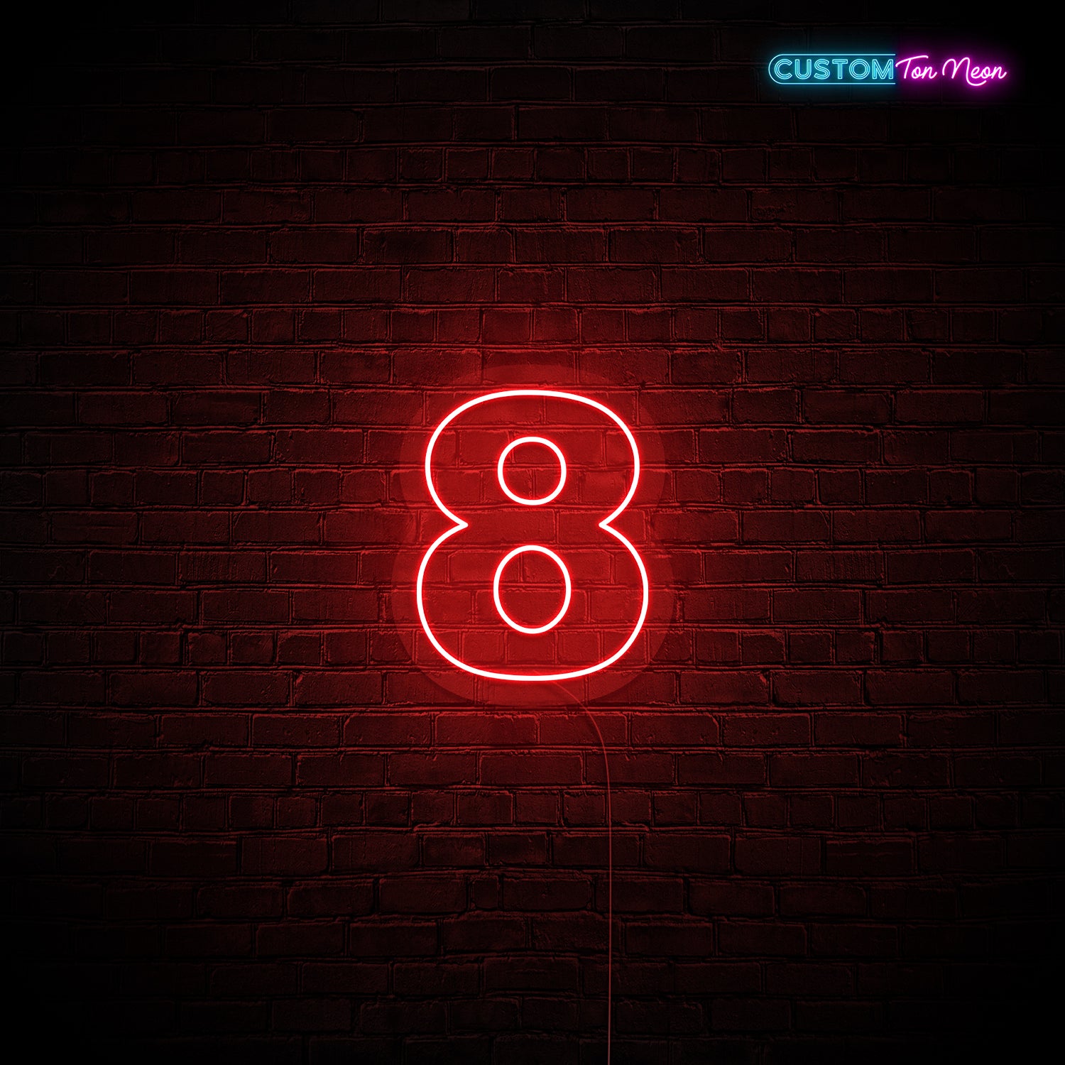 Enseigne néon chiffre 8