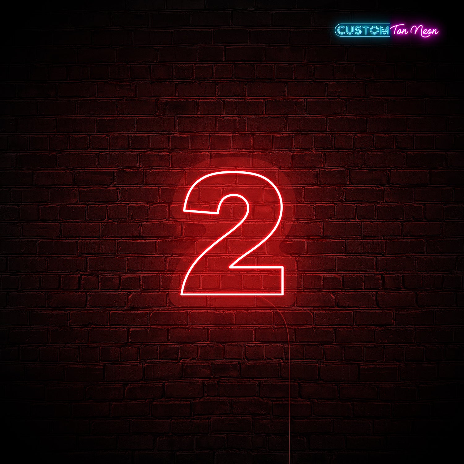 Enseigne néon chiffre 2