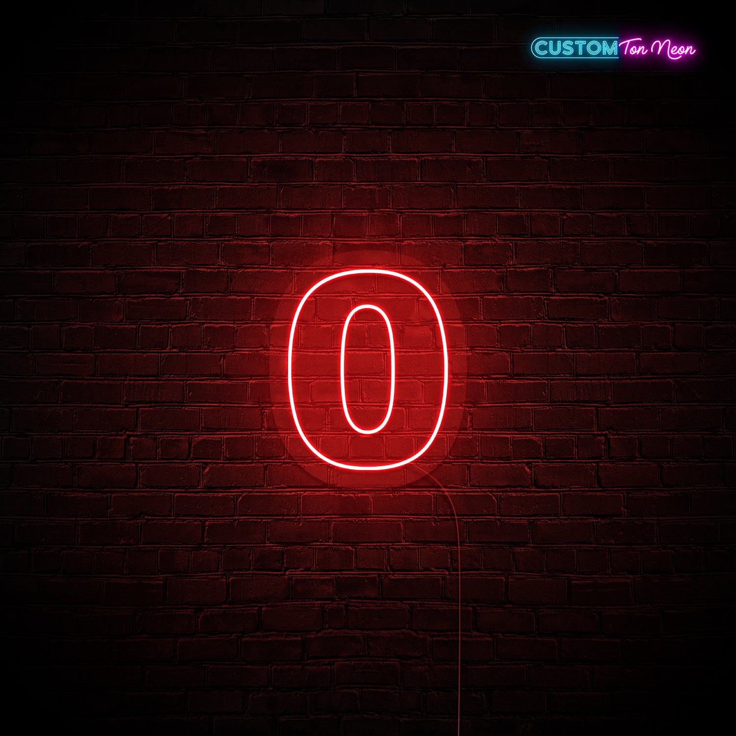 Enseigne néon chiffre 0