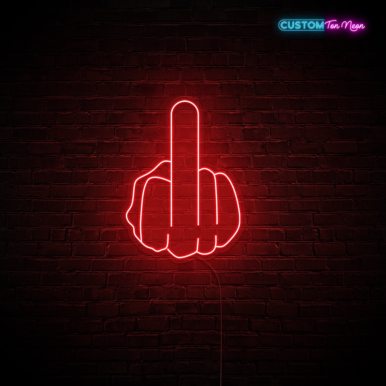 Enseigne néon doigt d'honneur