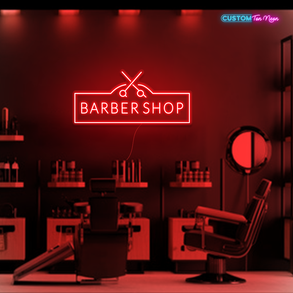 Enseigne néon Barber shop