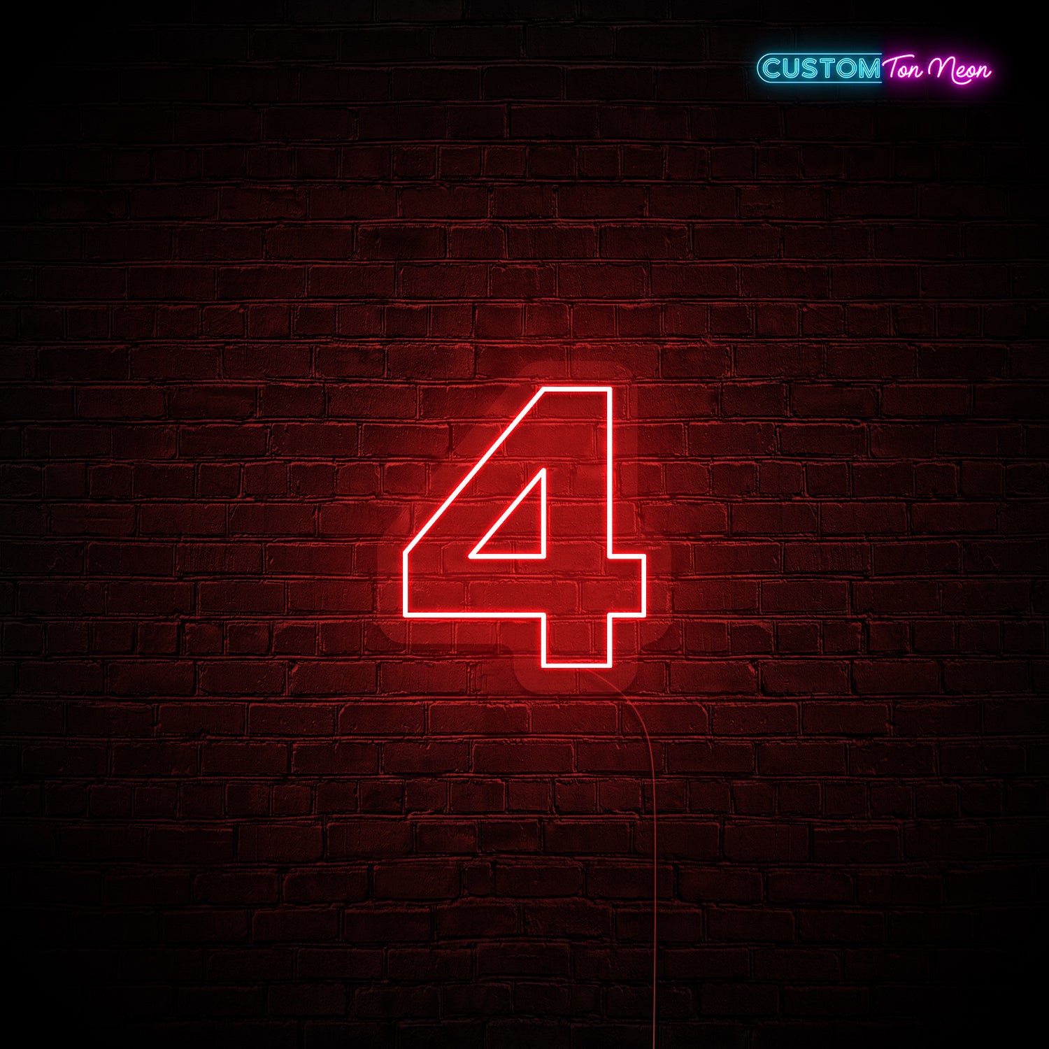 Enseigne néon chiffre 4