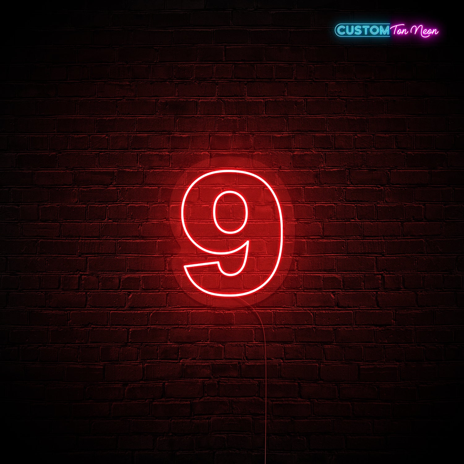 Enseigne néon chiffre 9