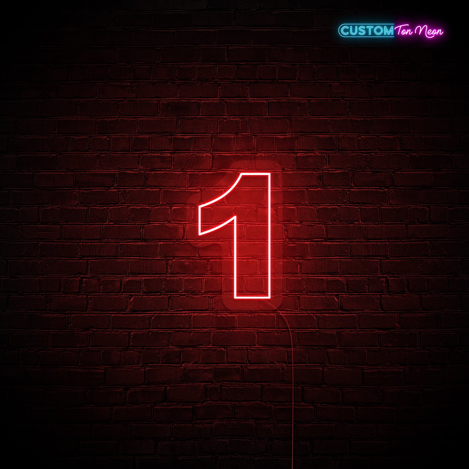 Enseigne néon chiffre 1