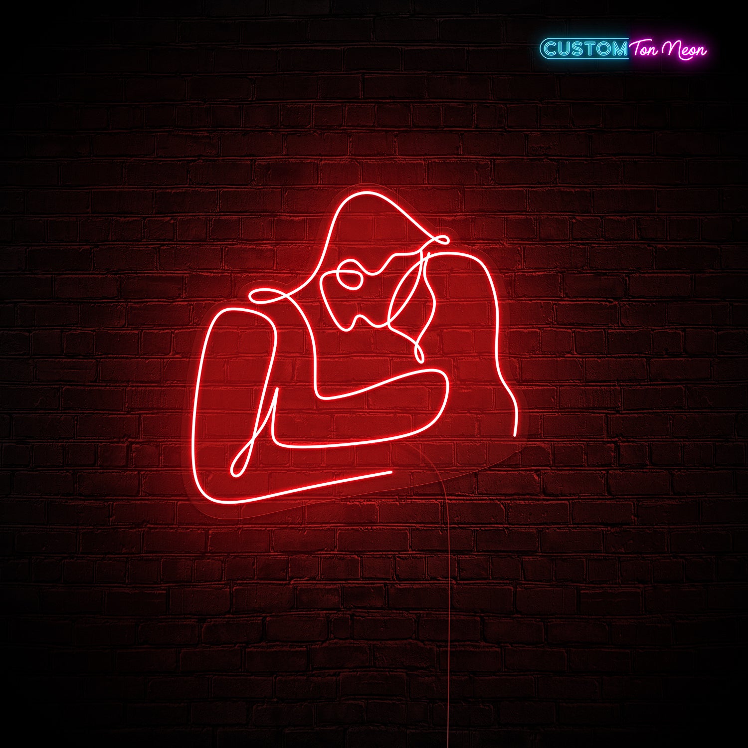 Enseigne néon couple amoureux