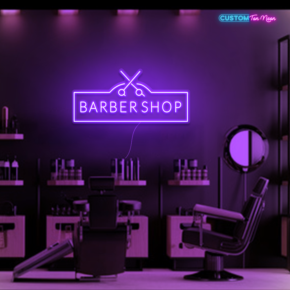 Enseigne néon Barber shop