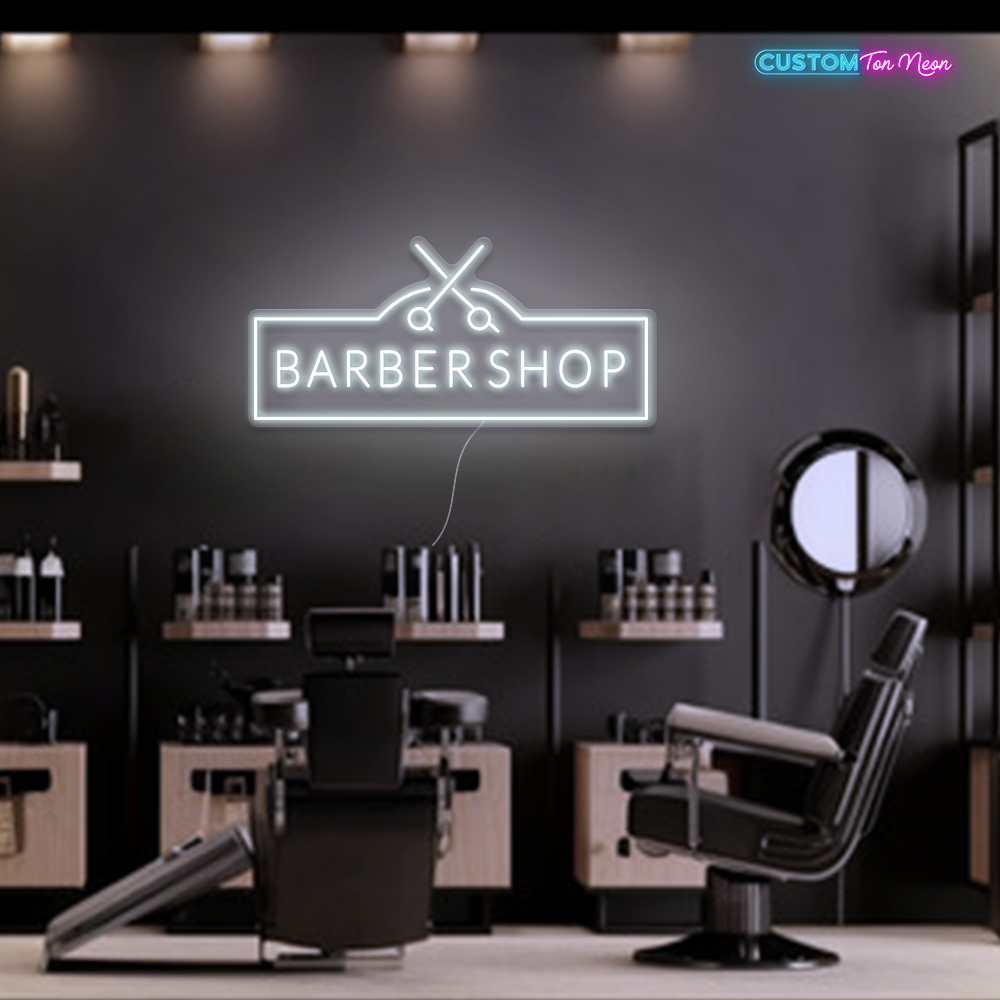 Enseigne néon Barber shop