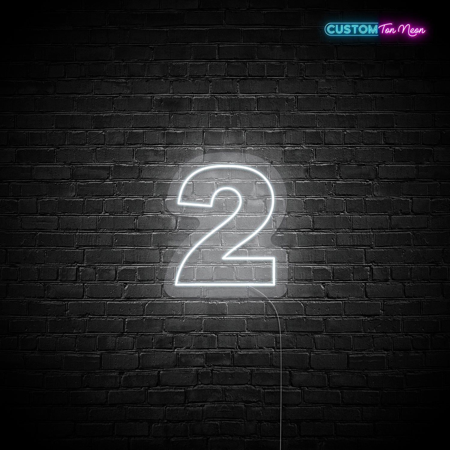 Enseigne néon chiffre 2
