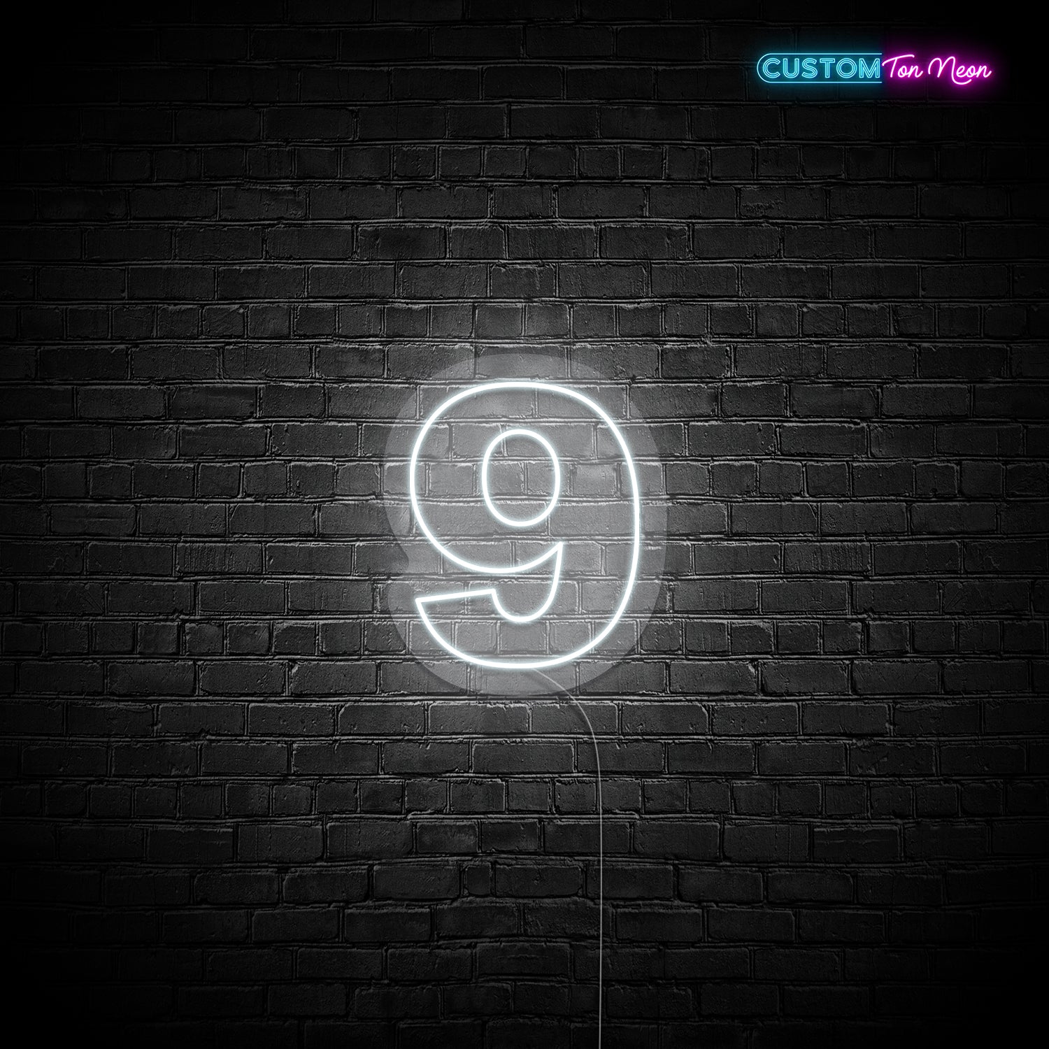 Enseigne néon chiffre 9