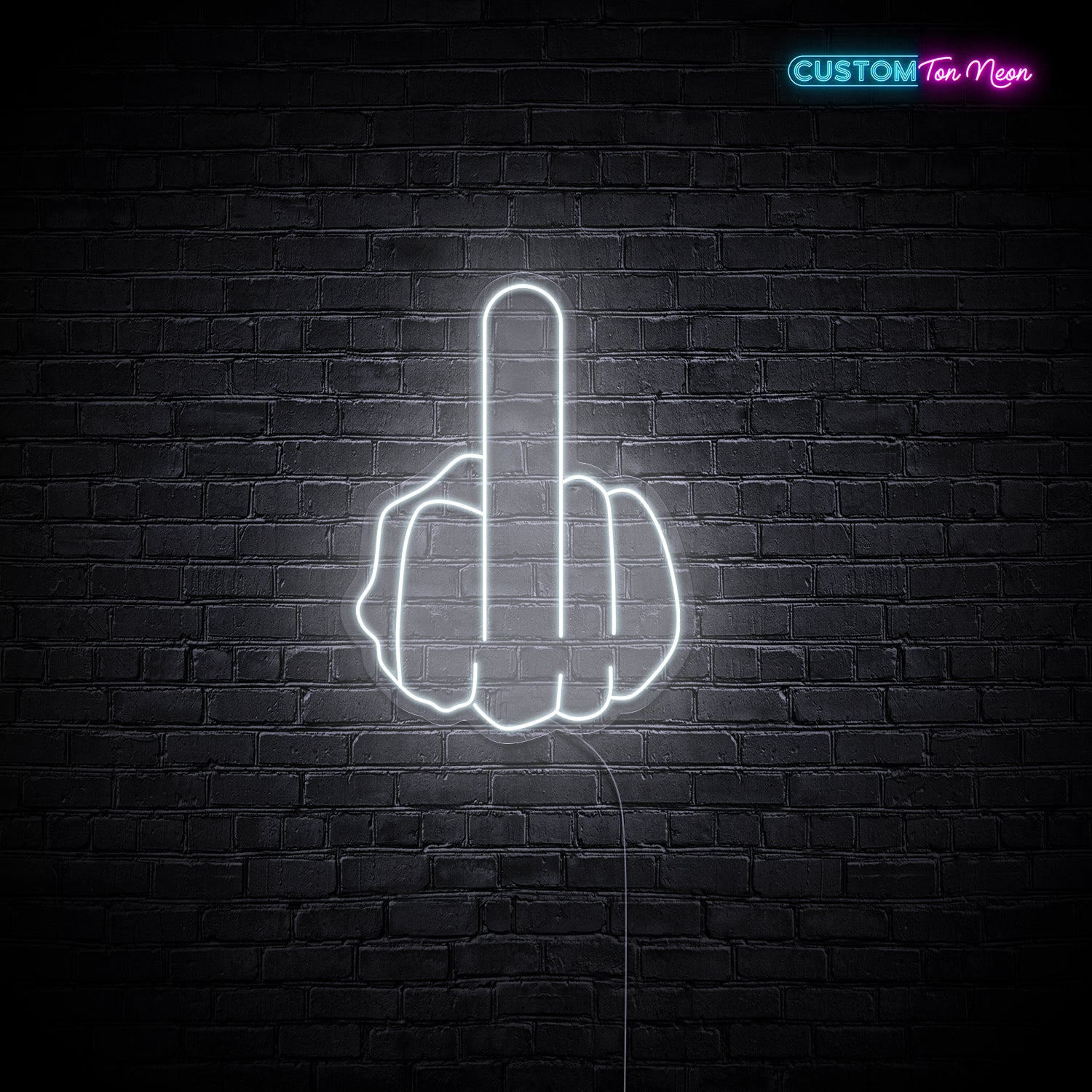 Enseigne néon doigt d'honneur