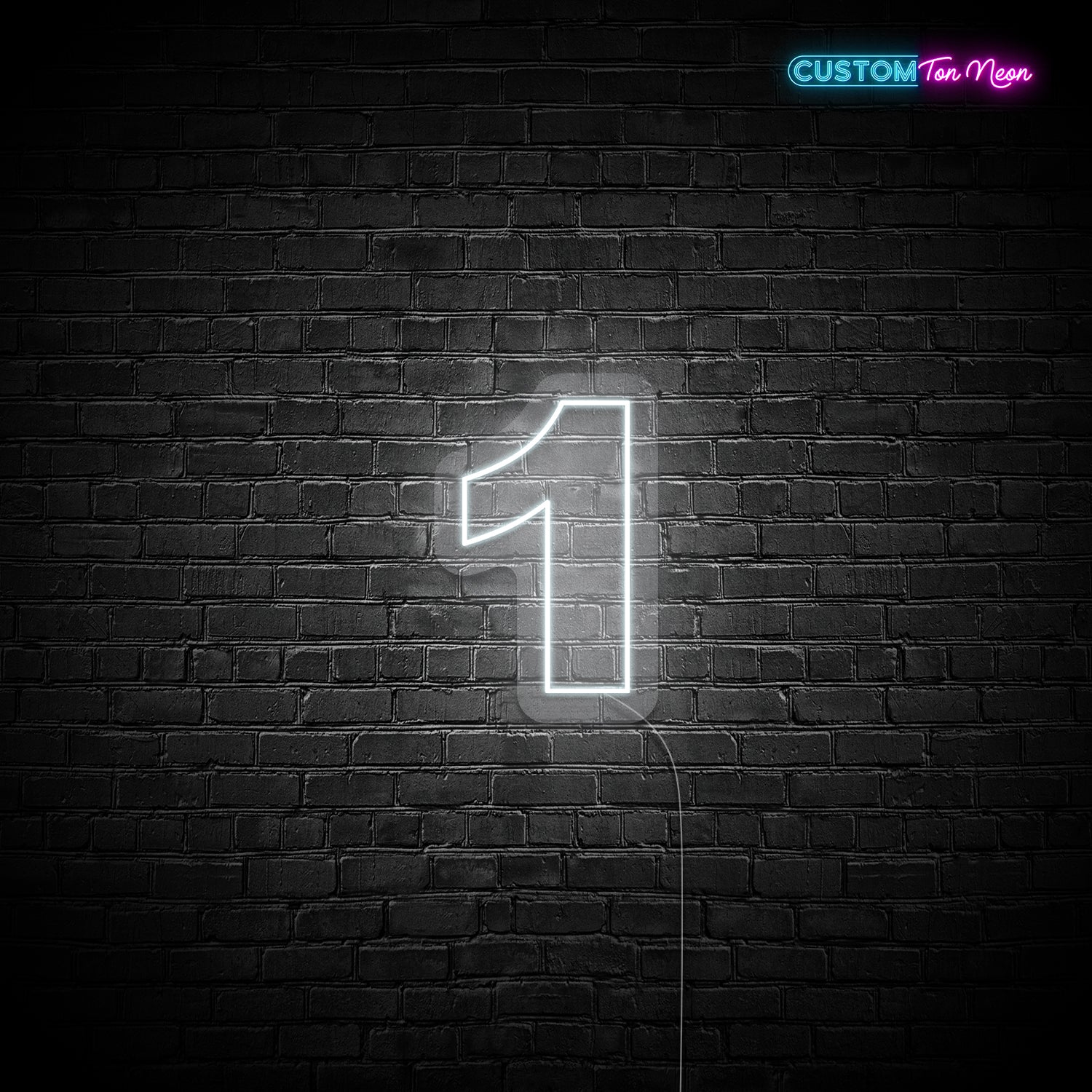 Enseigne néon chiffre 1