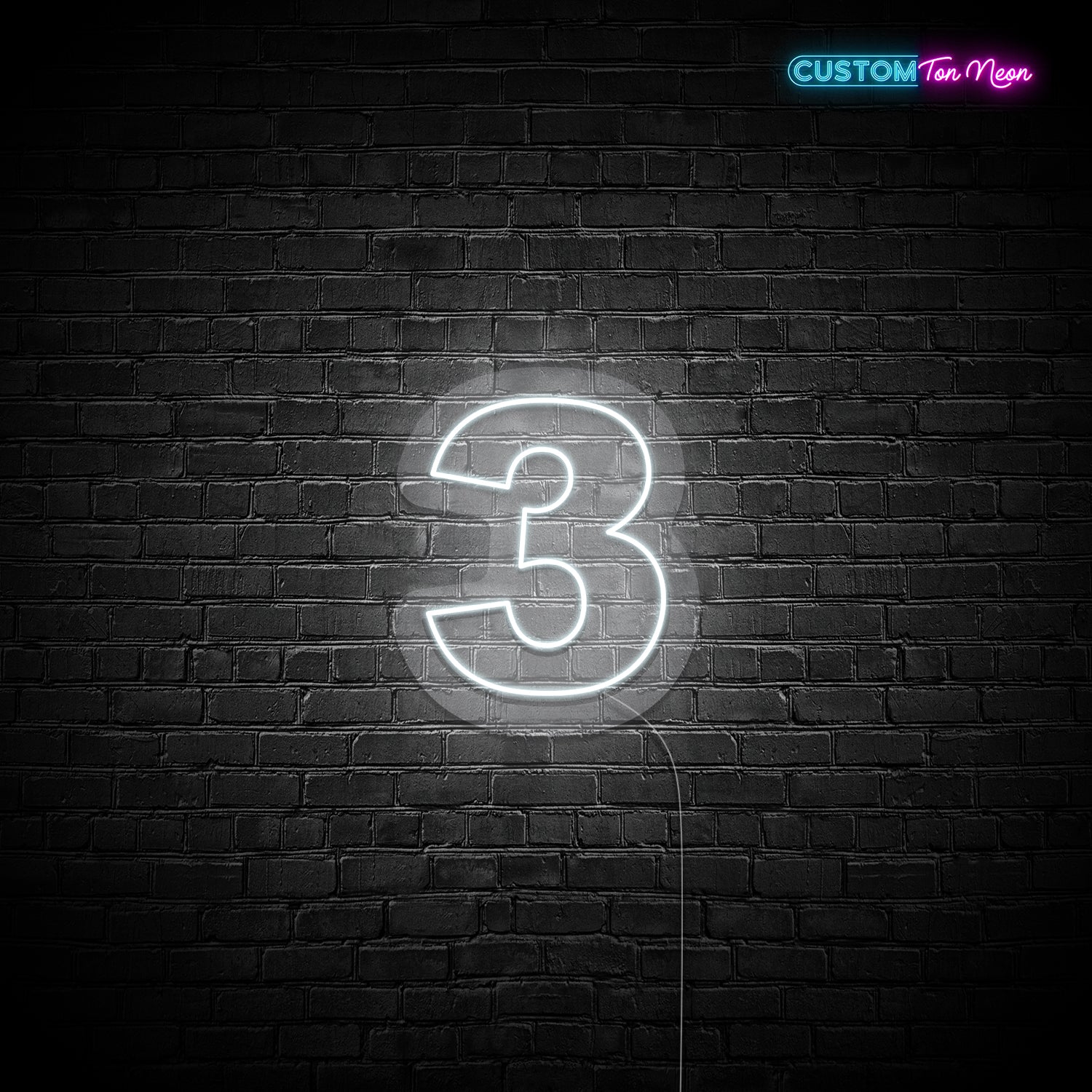 Enseigne néon chiffre 3