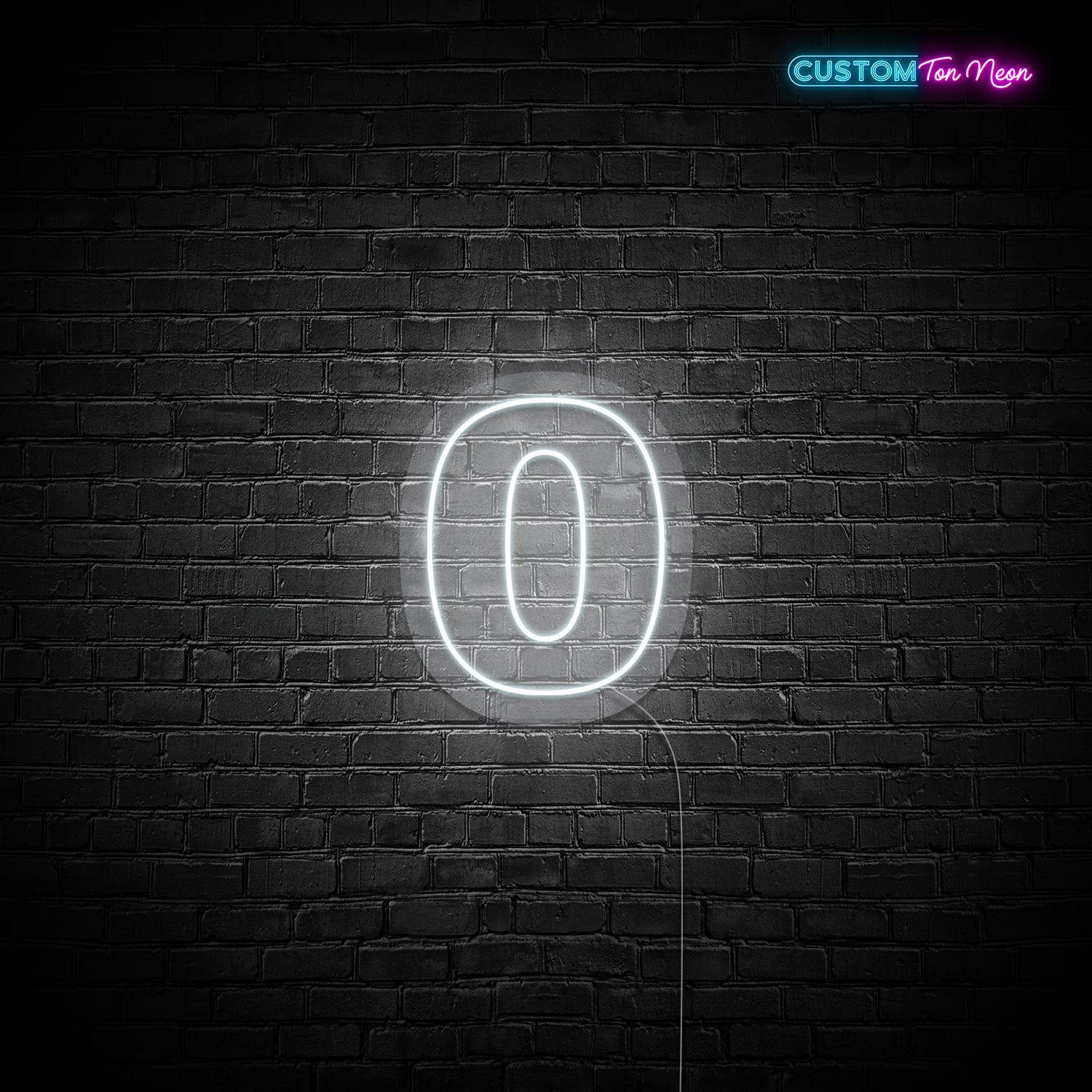 Enseigne néon chiffre 0
