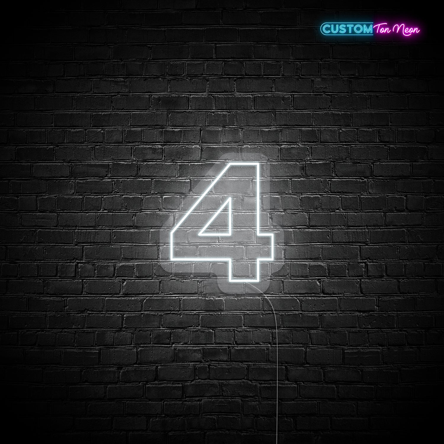 Enseigne néon chiffre 4