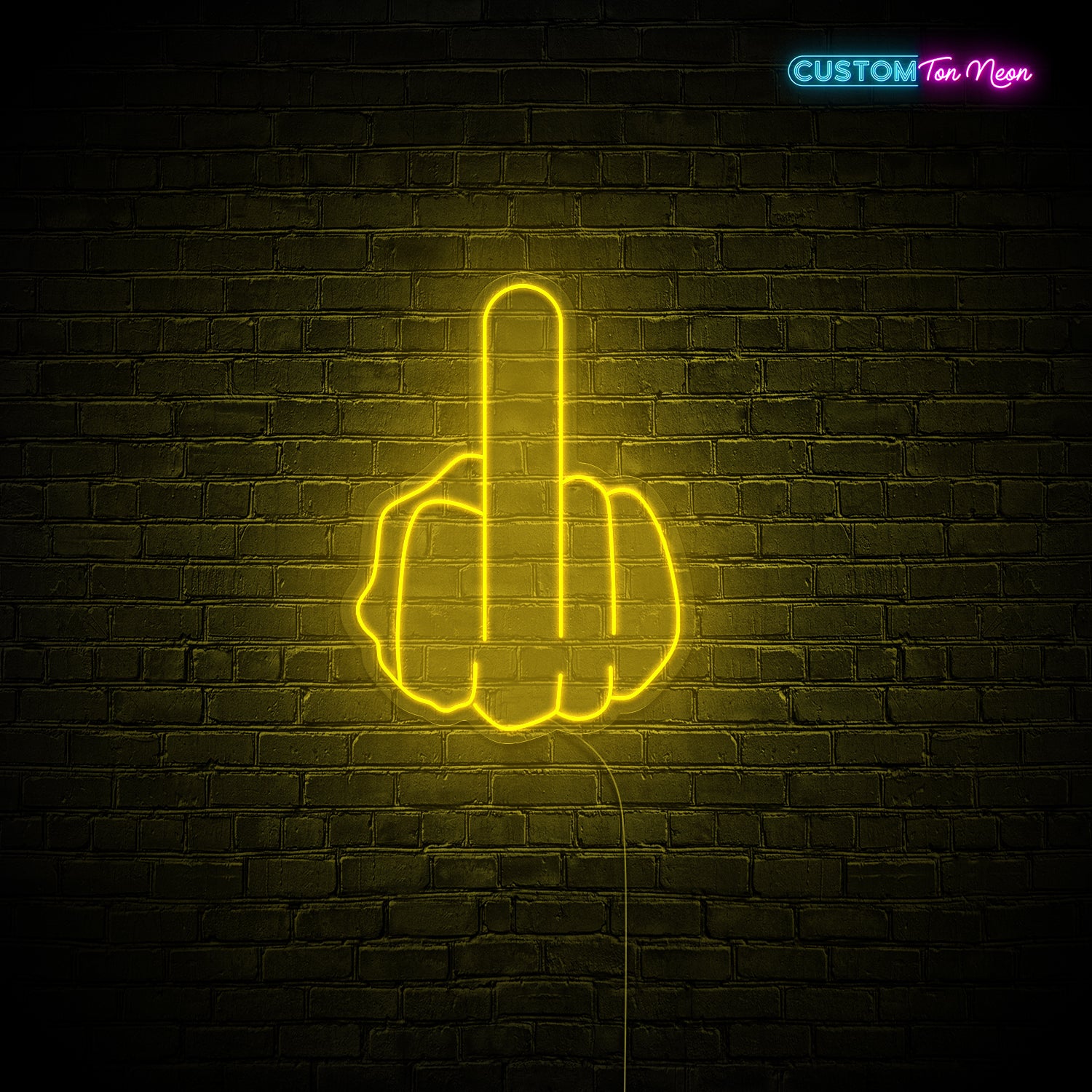 Enseigne néon doigt d'honneur